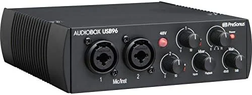 کارت صدای USB پریسونوس AudioBox USB 96 2x2 (مشکی نسخه 25 سالگی) به همراه پاپ فیلتر و کابل XLR