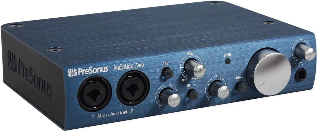 پکیج استودیویی Presonus Audiobox iTwo شامل کارت صدای USB 2x2، میکروفون و هدفون