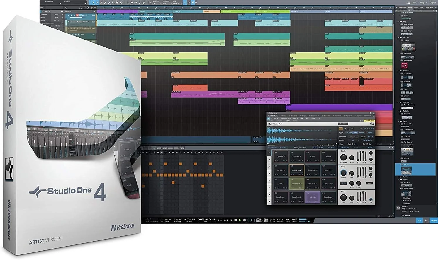 پکیج استودیویی کارت صدای PreSonus Studio 24c 2x2 USB Type-C به همراه نرم افزار Studio One Artist
