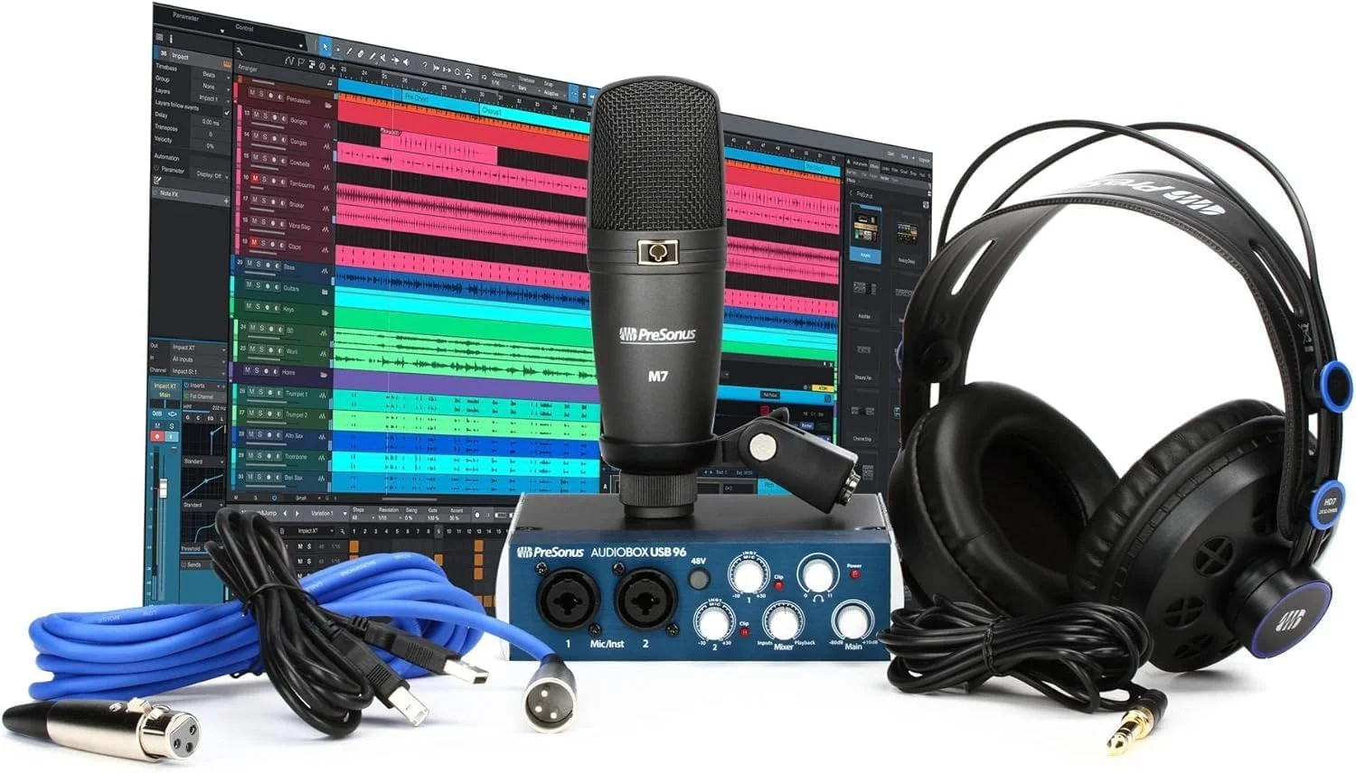 پکیج استودیویی Presonus Audiobox 96 Studio Usb 2.0 شامل کارت صدا، هدفون، میکروفون و نرم افزار Studio One