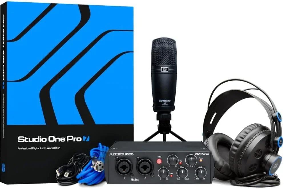 پکیج استودیویی Presonus Audiobox 96 نسخه 25 سالگی - کارت صدا، میکروفون، هدفون و نرم افزار