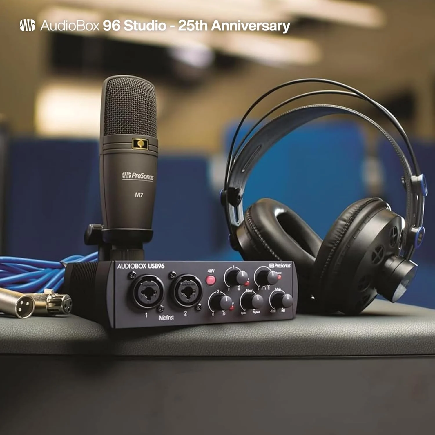 پکیج استودیویی Presonus Audiobox 96 نسخه 25 سالگی - کارت صدا، میکروفون، هدفون و نرم افزار پکیج استودیویی Presonus Audiobox 96 نسخه 25 سالگی - کارت صدا، میکروفون، هدفون و نرم افزار