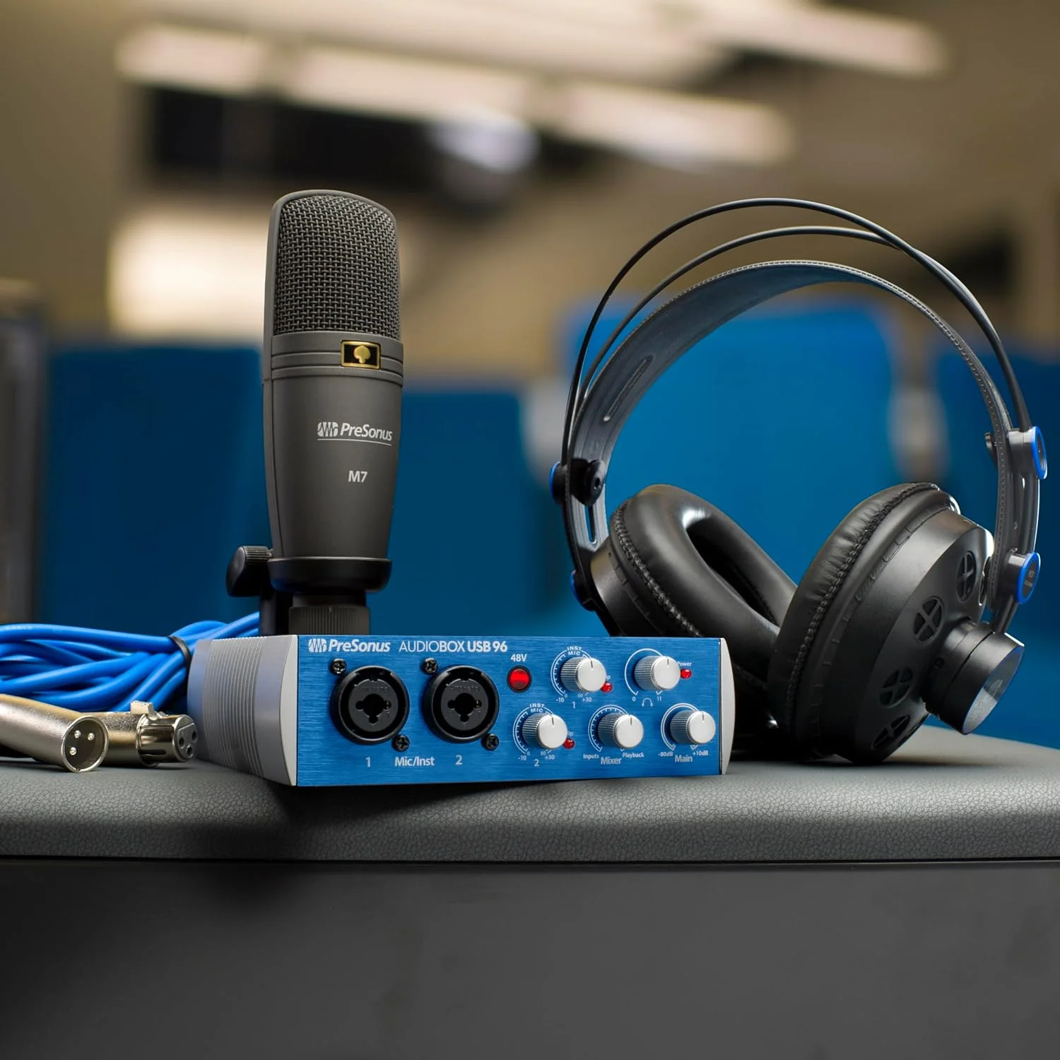 پکیج استودیویی Presonus Audiobox 96 Studio Usb 2.0 شامل کارت صدا، هدفون، میکروفون و نرم افزار Studio One