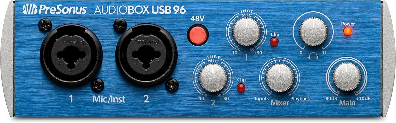 پکیج استودیویی Presonus Audiobox 96 Studio Usb 2.0 شامل کارت صدا، هدفون، میکروفون و نرم افزار Studio One