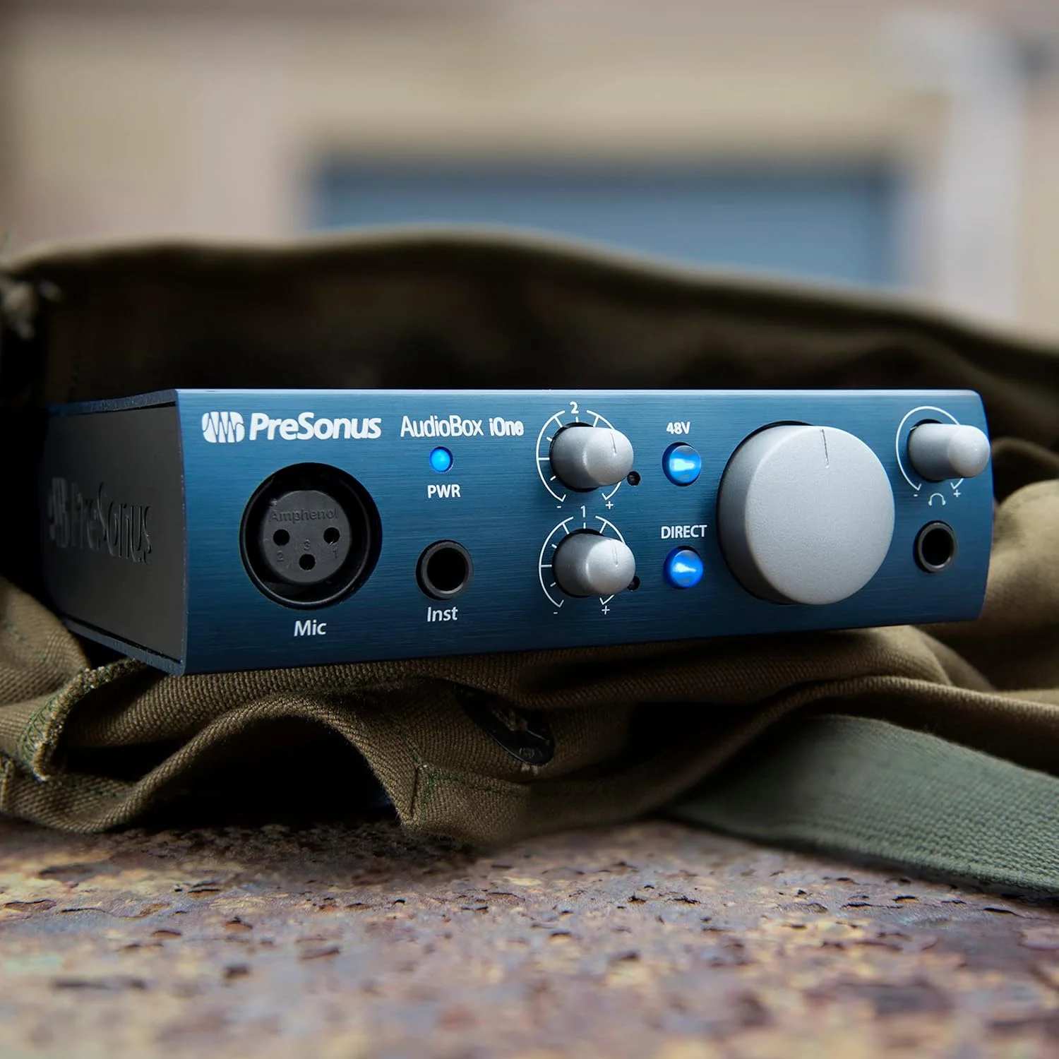 کارت صدای PresonUS Audiobox USb/Ipad برای PC/Mac/Ios، دارای 1 پری امپ میکروفون، آبی، Audiobox Ione