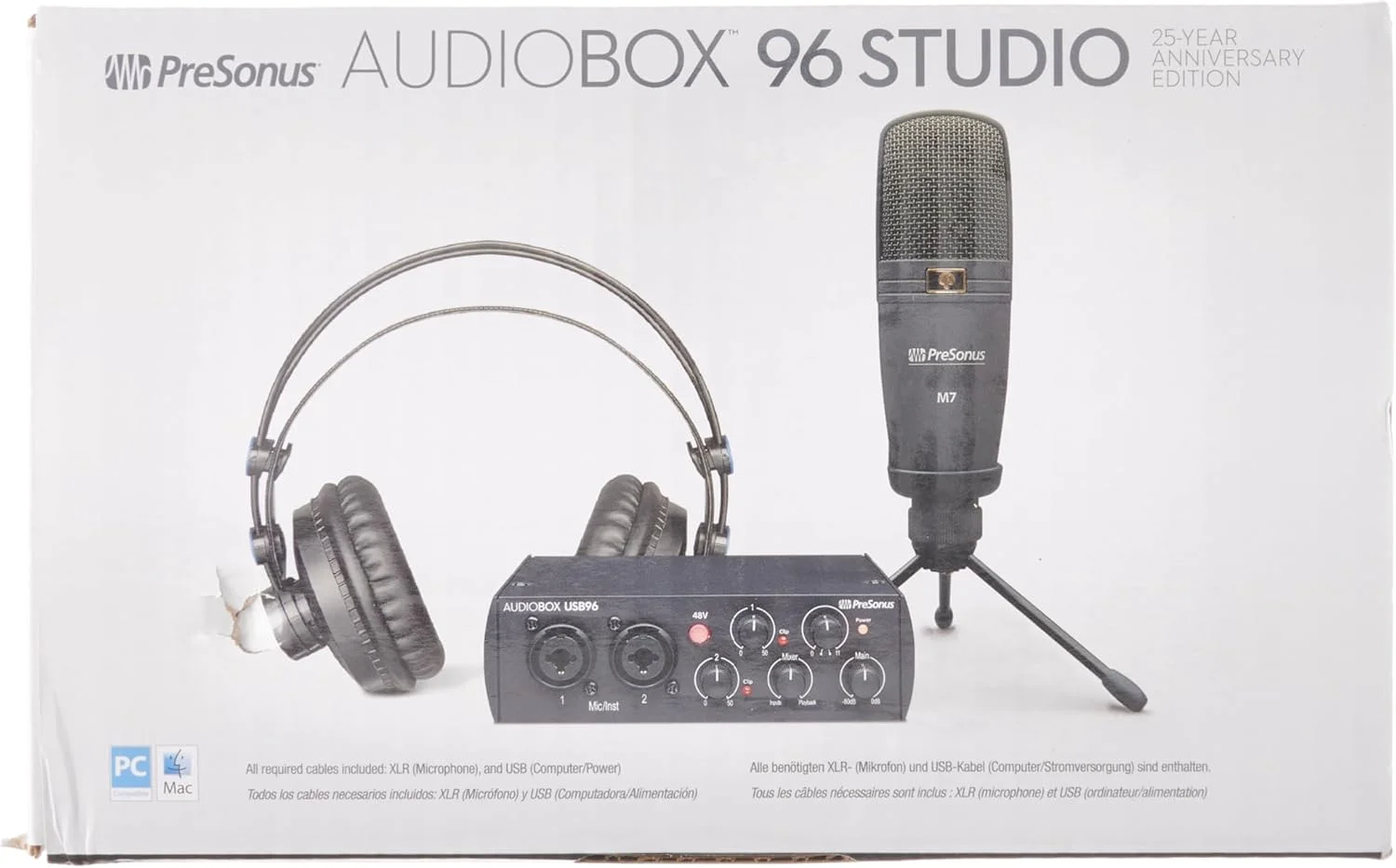 پکیج استودیویی Presonus Audiobox 96 نسخه 25 سالگی - کارت صدا، میکروفون، هدفون و نرم افزار پکیج استودیویی Presonus Audiobox 96 نسخه 25 سالگی - کارت صدا، میکروفون، هدفون و نرم افزار