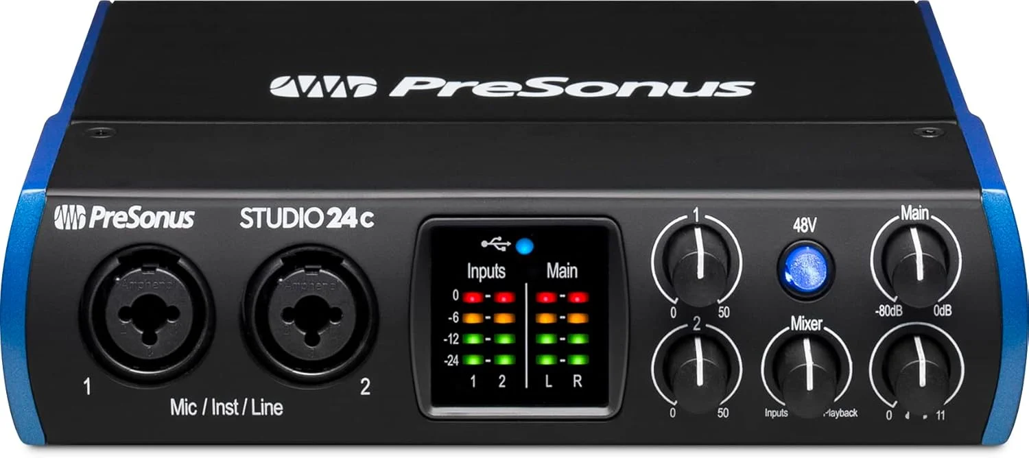 کارت صدای PreSonus Studio 24C با 2 پری امپ میکروفون و خروجی لاین کارت صدای PreSonus Studio 24C با 2 پری امپ میکروفون و خروجی لاین