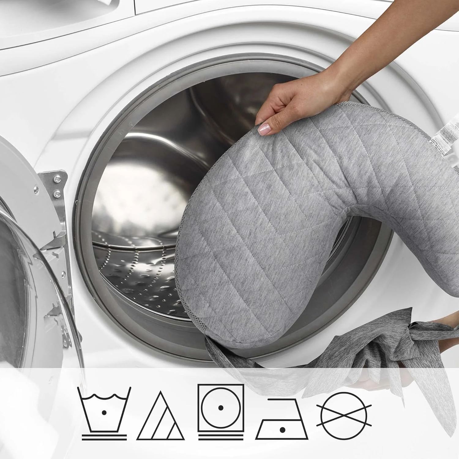 بالش شیردهی قابل حمل Boppy، خاکستری ملایم با کمربند کشی که کوچک جمع می شود، پشتیبانی از شیردهی با سینه و شیشه در خانه و مسافرت، مناسب سایز بزرگ تا کوچک، قابل شستشو در ماشین لباسشویی بالش شیردهی قابل حمل Boppy، خاکستری ملایم با کمربند کشی که کوچک جمع می شود، پشتیبانی از شیردهی با سینه و شیشه در خانه و مسافرت، مناسب سایز بزرگ تا کوچک، قابل شستشو در ماشین لباسشویی