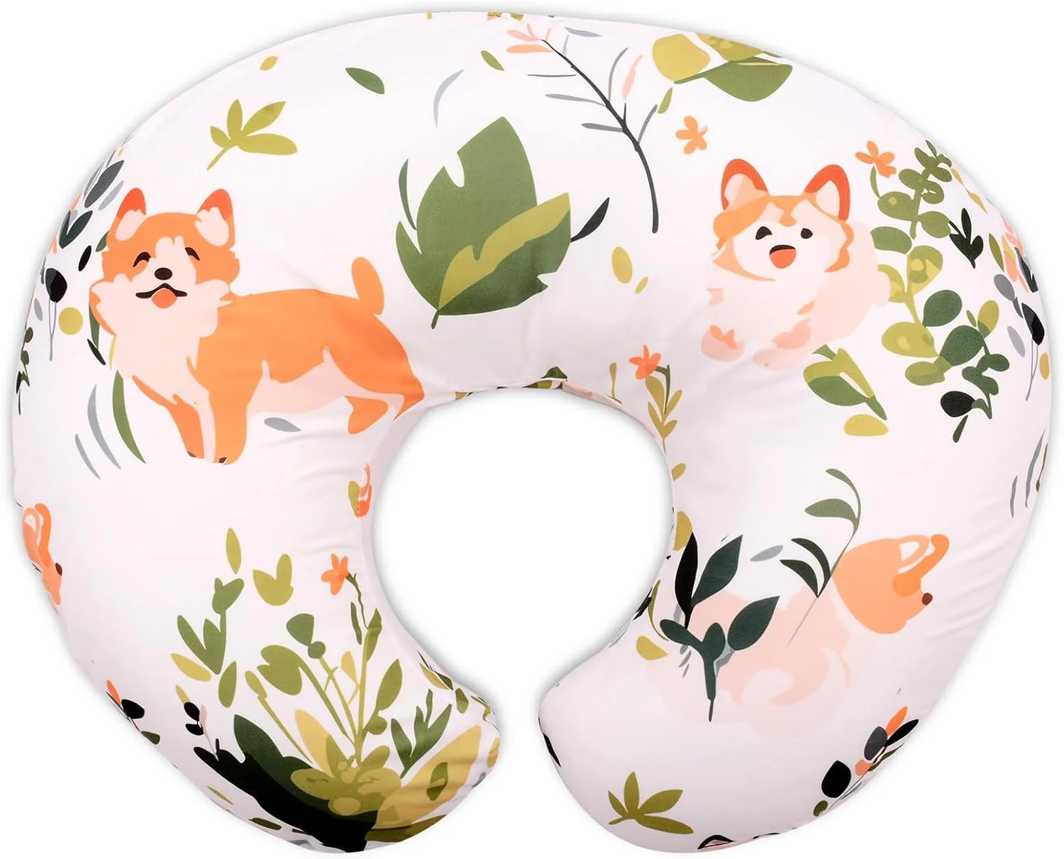 روکش بالش شیردهی Cloele برای بالش های شیردهی - روکش بالش شیردهی سگ برای نوزادان پسر و دختر، روکش بالش شیردهی فوق العاده نرم برای نوزاد تازه متولد شده - سگ و برگ سبز