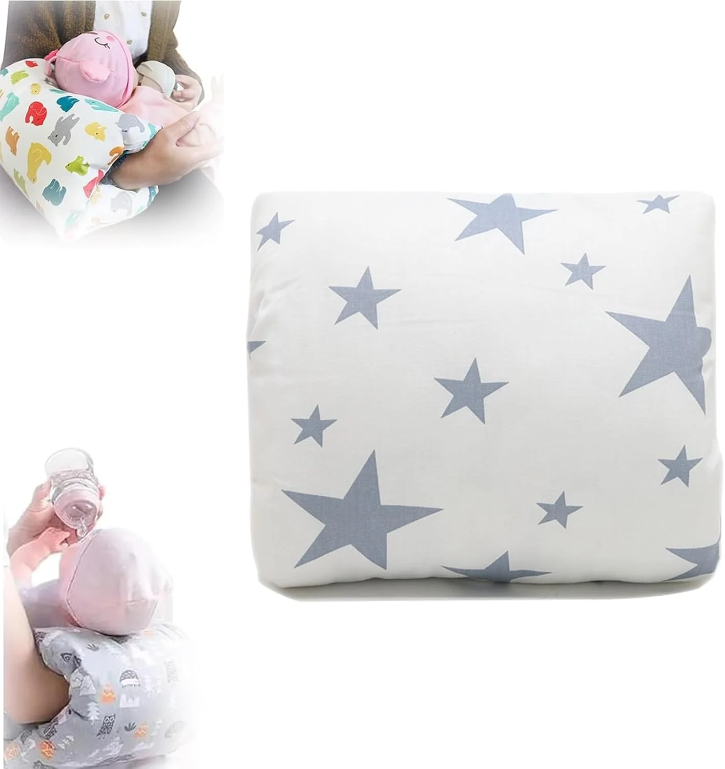 بالش بازویی شیردهی Cozy Cradle، بالش شیردهی نوزاد، بالش نرم نگهدارنده سر، بالش خواب راحت پنبه ای، بالش شیردهی نوزاد (ستاره سفید)