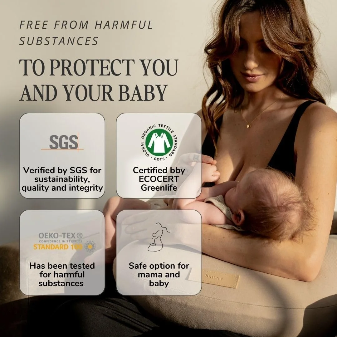 بالش شیردهی طبیعی باترر، پشتیبانی از شیردهی و وضعیت بدن، کوسن گیاهی با روکش قابل تعویض پنبه ارگانیک (گندم) بالش شیردهی طبیعی باترر، پشتیبانی از شیردهی و وضعیت بدن، کوسن گیاهی با روکش قابل تعویض پنبه ارگانیک (گندم)