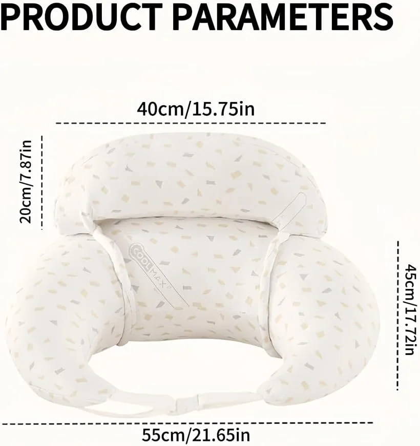 بالش شیردهی، بالش شیردهی برای زنان باردار، نرم و راحت، قابل شستشو در ماشین لباسشویی، بالش شیردهی U شکل، بالش ساپورت نوزاد، بژ