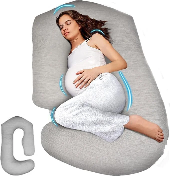 بالش بارداری Skade برای خواب - بالش تمام بدن V C U شکل با روکش قابل جدا شدن، بالش بارداری 57 اینچی برای زنان باردار، پشتیبانی از پشت شکم پاها لگن (خاکستری نخی) بالش بارداری Skade برای خواب - بالش تمام بدن V C U شکل با روکش قابل جدا شدن، بالش بارداری 57 اینچی برای زنان باردار، پشتیبانی از پشت شکم پاها لگن (خاکستری نخی)