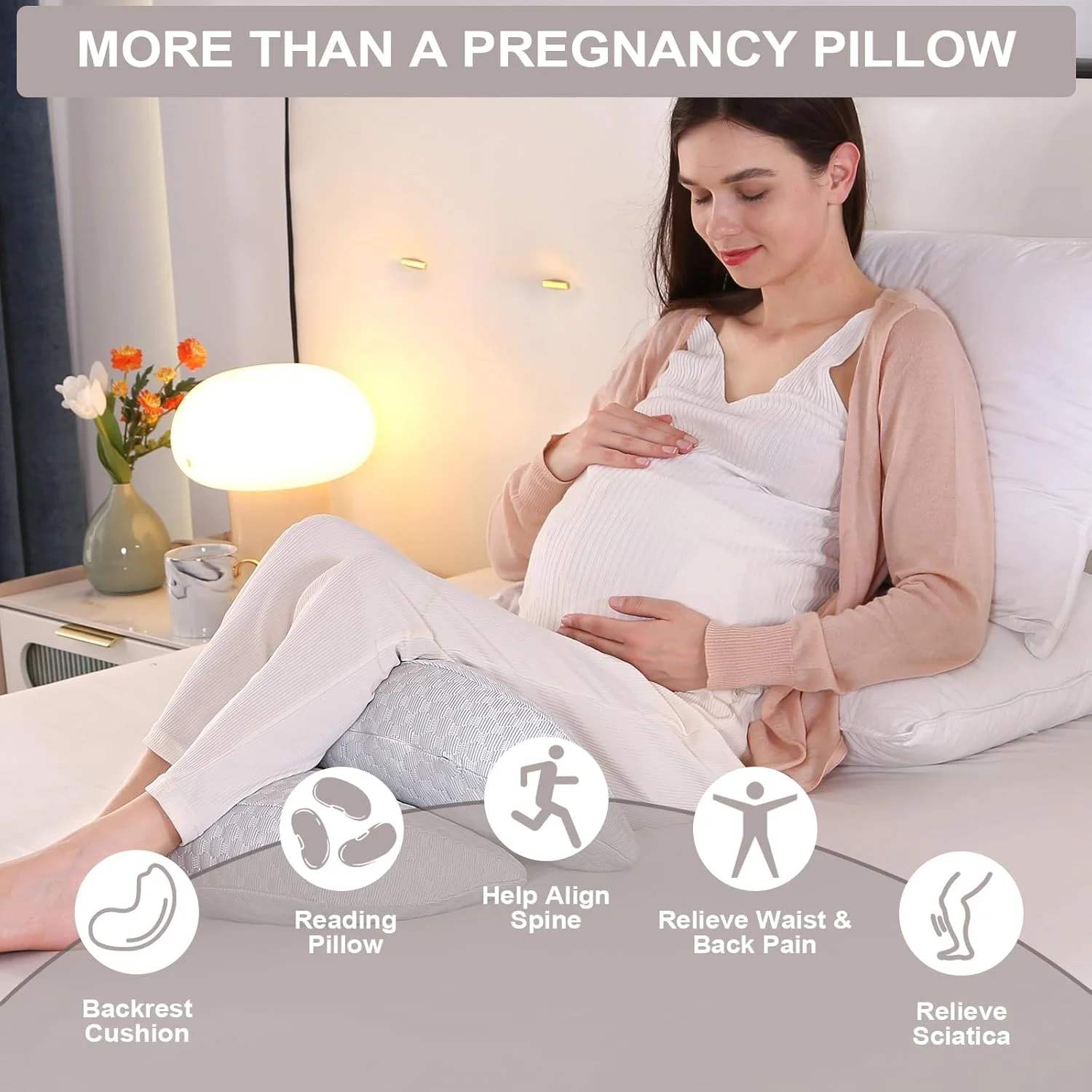 بالش بارداری گوه ای SHANNA برای خواب، بالش تمام بدن راحت و قابل تنظیم جدید 2024 با روکش بامبو خنک کننده و ابریشمی، بالش شیردهی برای بارداری، بالش بارداری و بدن (خاکستری) بالش بارداری گوه ای SHANNA برای خواب، بالش تمام بدن راحت و قابل تنظیم جدید 2024 با روکش بامبو خنک کننده و ابریشمی، بالش شیردهی برای بارداری، بالش بارداری و بدن (خاکستری)