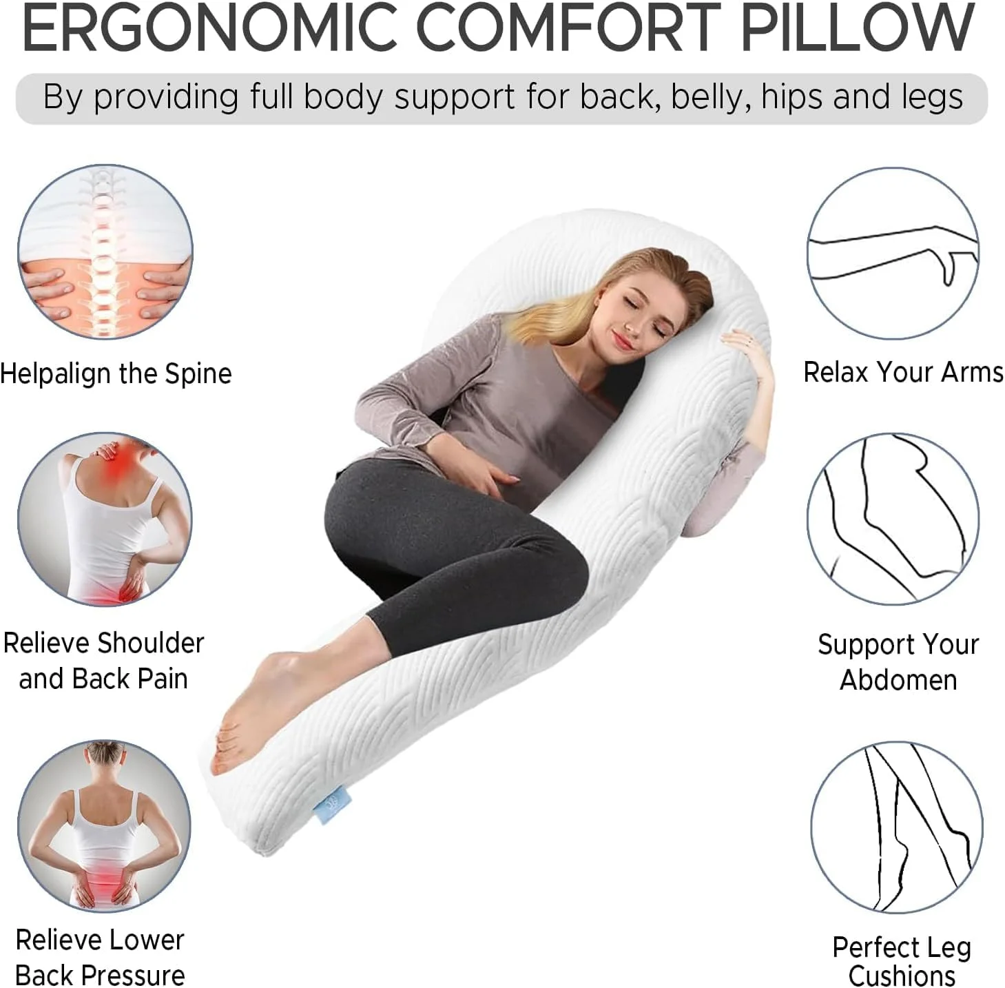 بالش بدن SCHNAUZER HOME برای بزرگسالان - بالش های نرم و بلند تخت خواب برای خوابیدن - فوم حافظه خرد شده و روکش قابل شستشو - بالش بارداری خوابیده به پهلو به شکل Q 49 اینچی (سفید) بالش بدن SCHNAUZER HOME برای بزرگسالان - بالش های نرم و بلند تخت خواب برای خوابیدن - فوم حافظه خرد شده و روکش قابل شستشو - بالش بارداری خوابیده به پهلو به شکل Q 49 اینچی (سفید)