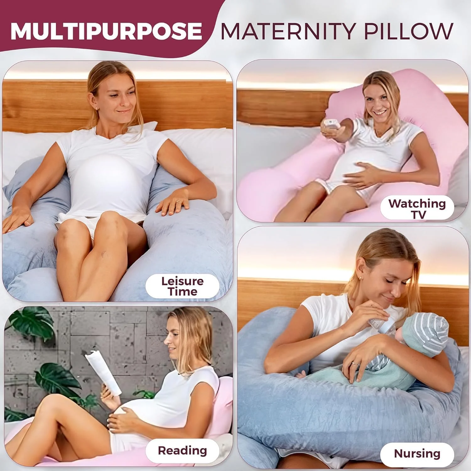 بالش بارداری Skade برای خواب - بالش تمام بدن V C U شکل با روکش قابل جدا شدن، بالش بارداری 57 اینچی برای زنان باردار، پشتیبانی از پشت شکم پاها لگن (خاکستری نخی) بالش بارداری Skade برای خواب - بالش تمام بدن V C U شکل با روکش قابل جدا شدن، بالش بارداری 57 اینچی برای زنان باردار، پشتیبانی از پشت شکم پاها لگن (خاکستری نخی)