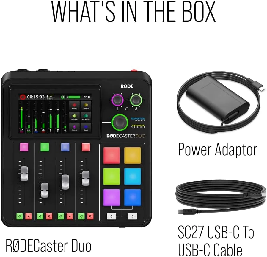 استودیوی تولید صوتی یکپارچه RØDECaster Duo - مشکی