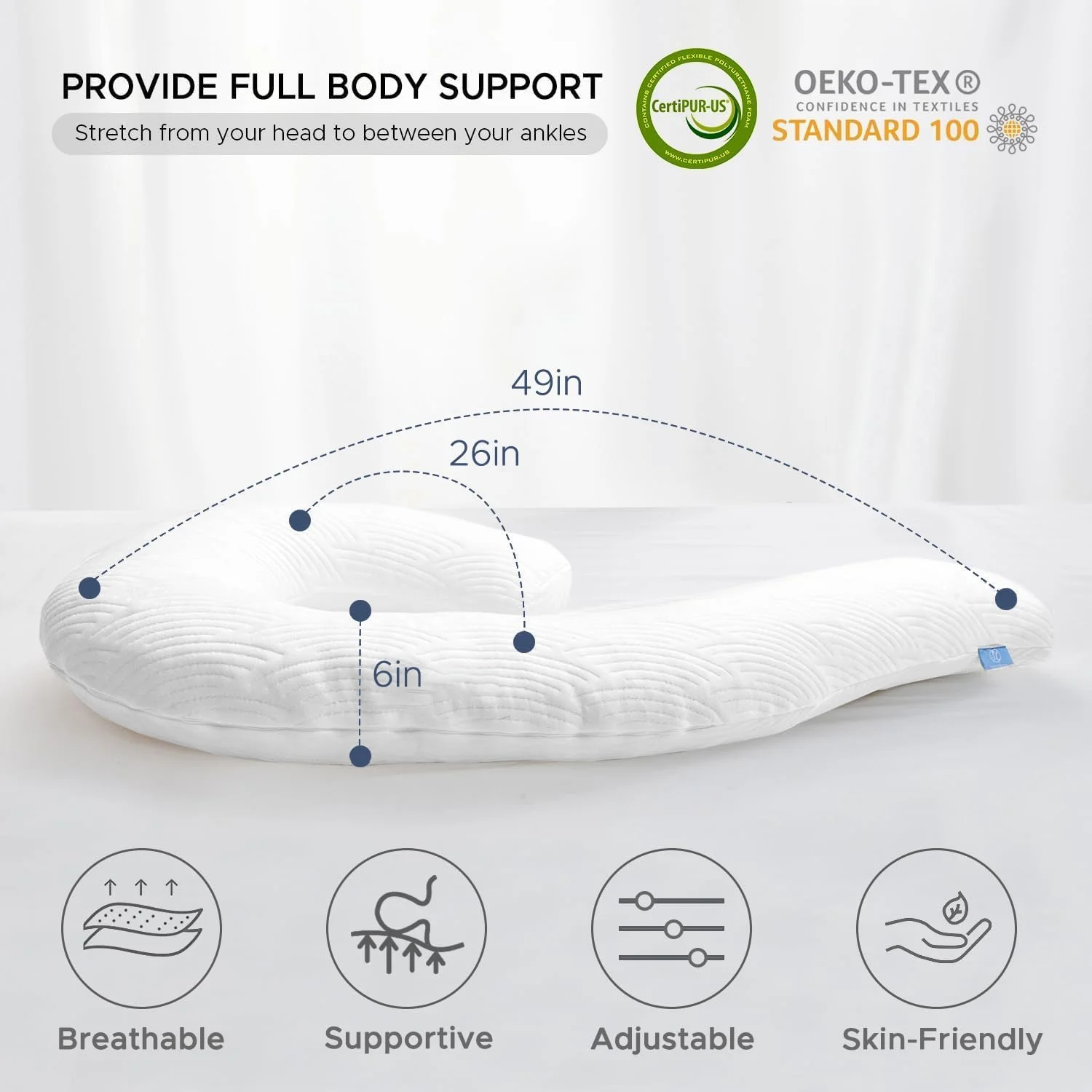 بالش بدن SCHNAUZER HOME برای بزرگسالان - بالش های نرم و بلند تخت خواب برای خوابیدن - فوم حافظه خرد شده و روکش قابل شستشو - بالش بارداری خوابیده به پهلو به شکل Q 49 اینچی (سفید) بالش بدن SCHNAUZER HOME برای بزرگسالان - بالش های نرم و بلند تخت خواب برای خوابیدن - فوم حافظه خرد شده و روکش قابل شستشو - بالش بارداری خوابیده به پهلو به شکل Q 49 اینچی (سفید)