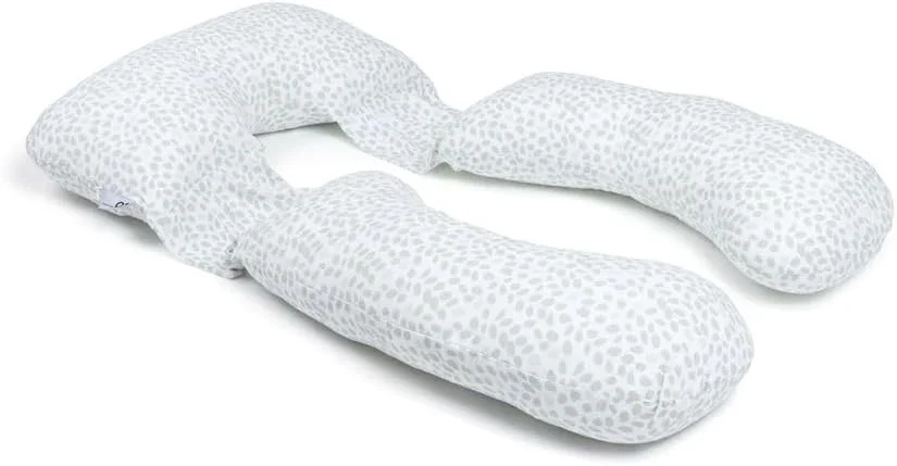 بالش بارداری Doomoo Maxxy - کوسن چند منظوره حمایت از دوران بارداری، طرح برگ های کوچک سبز، ایده آل برای خواب، شیردهی و استراحت، ضد حساسیت و سازگار با محیط زیست