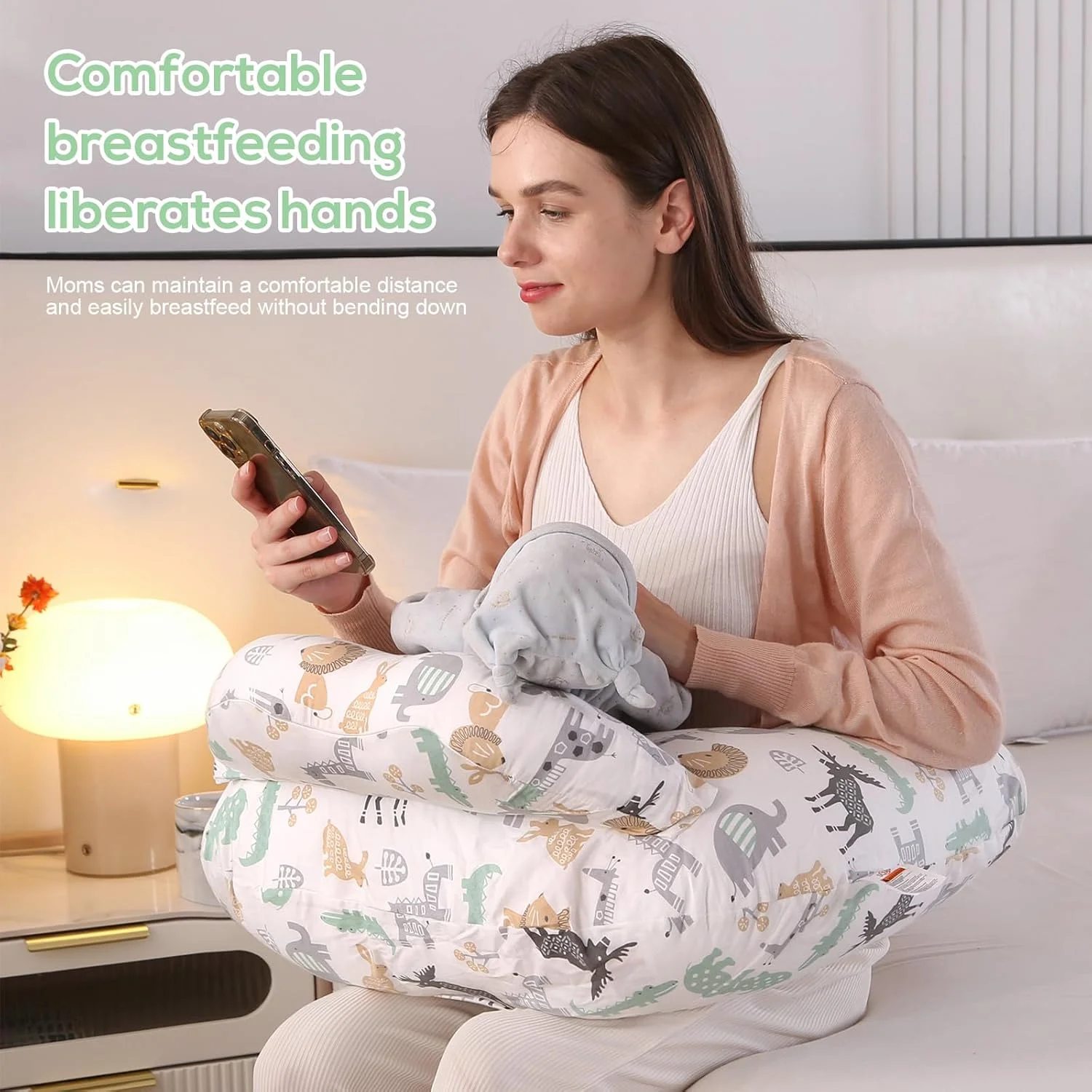 بالش شیردهی Labtec، بالش شیردهی چند منظوره با بند شکمی قابل تنظیم و نرده ایمنی، 100% پنبه و روکش بالش قابل جابجایی بالش شیردهی Labtec، بالش شیردهی چند منظوره با بند شکمی قابل تنظیم و نرده ایمنی، 100% پنبه و روکش بالش قابل جابجایی