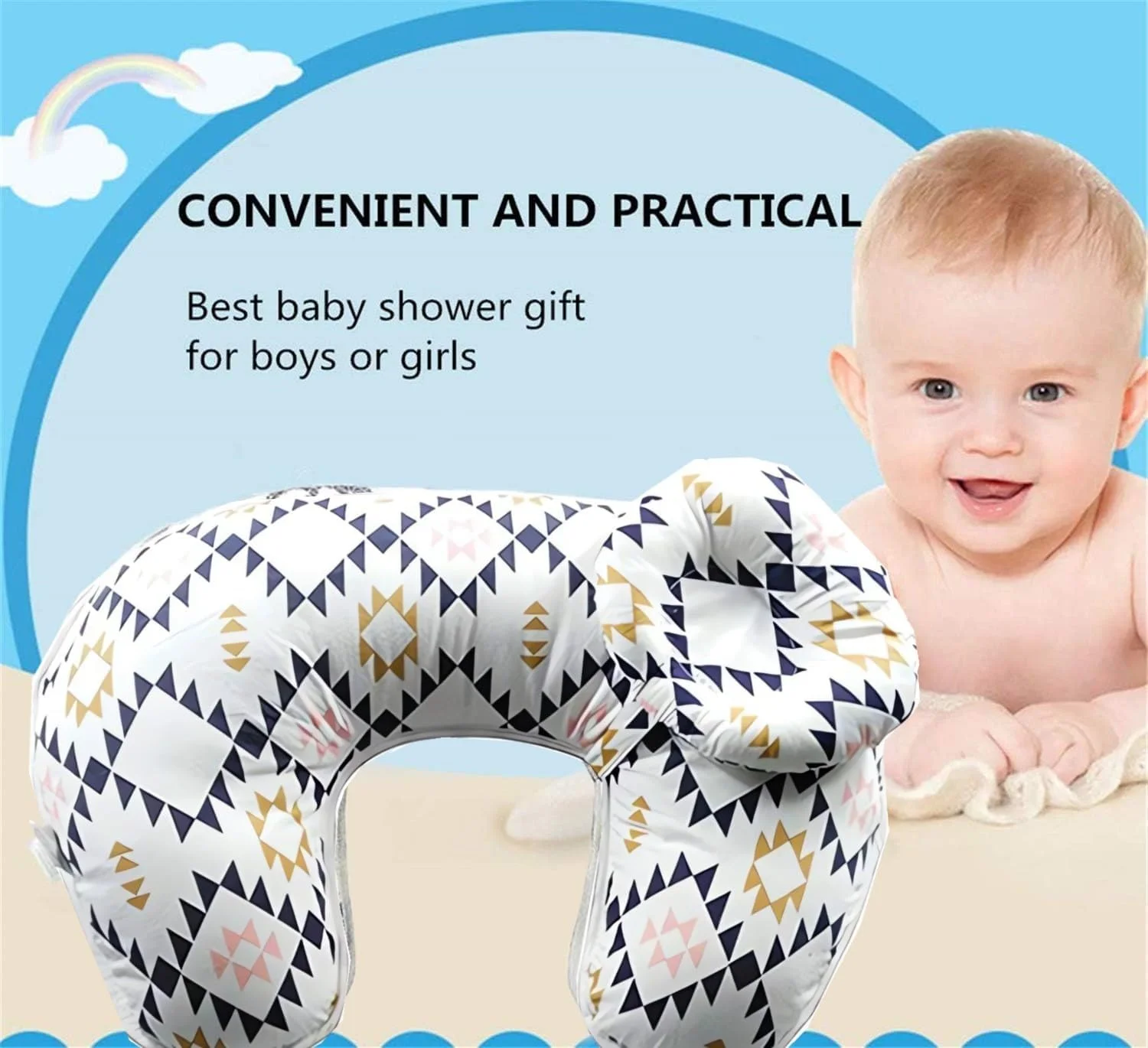 بالش شیردهی نوزاد MIXDE، بالش شیردهی بارداری U شکل، بالش قابل تنظیم با زاویه 45 درجه برای شیردهی نوزاد - طرح هندسی بالش شیردهی نوزاد MIXDE، بالش شیردهی بارداری U شکل، بالش قابل تنظیم با زاویه 45 درجه برای شیردهی نوزاد - طرح هندسی