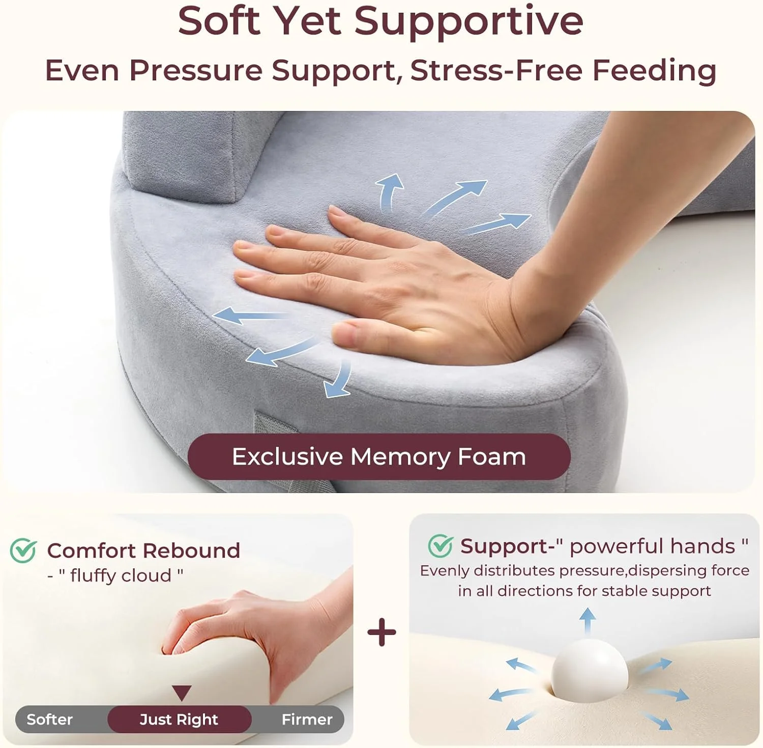 بالش شیردهی Momcozy CozyPro - پشتیبانی کامل از کمر و بازو - نرده ایمنی، فوم حافظه دار سفت و فنری - پایدار، پشتیبانی ارگونومیک، شیردهی آسان تر، کوسن پهن تر، قابل تنظیم، روکش قابل جدا شدن بالش شیردهی Momcozy CozyPro - پشتیبانی کامل از کمر و بازو - نرده ایمنی، فوم حافظه دار سفت و فنری - پایدار، پشتیبانی ارگونومیک، شیردهی آسان تر، کوسن پهن تر، قابل تنظیم، روکش قابل جدا شدن