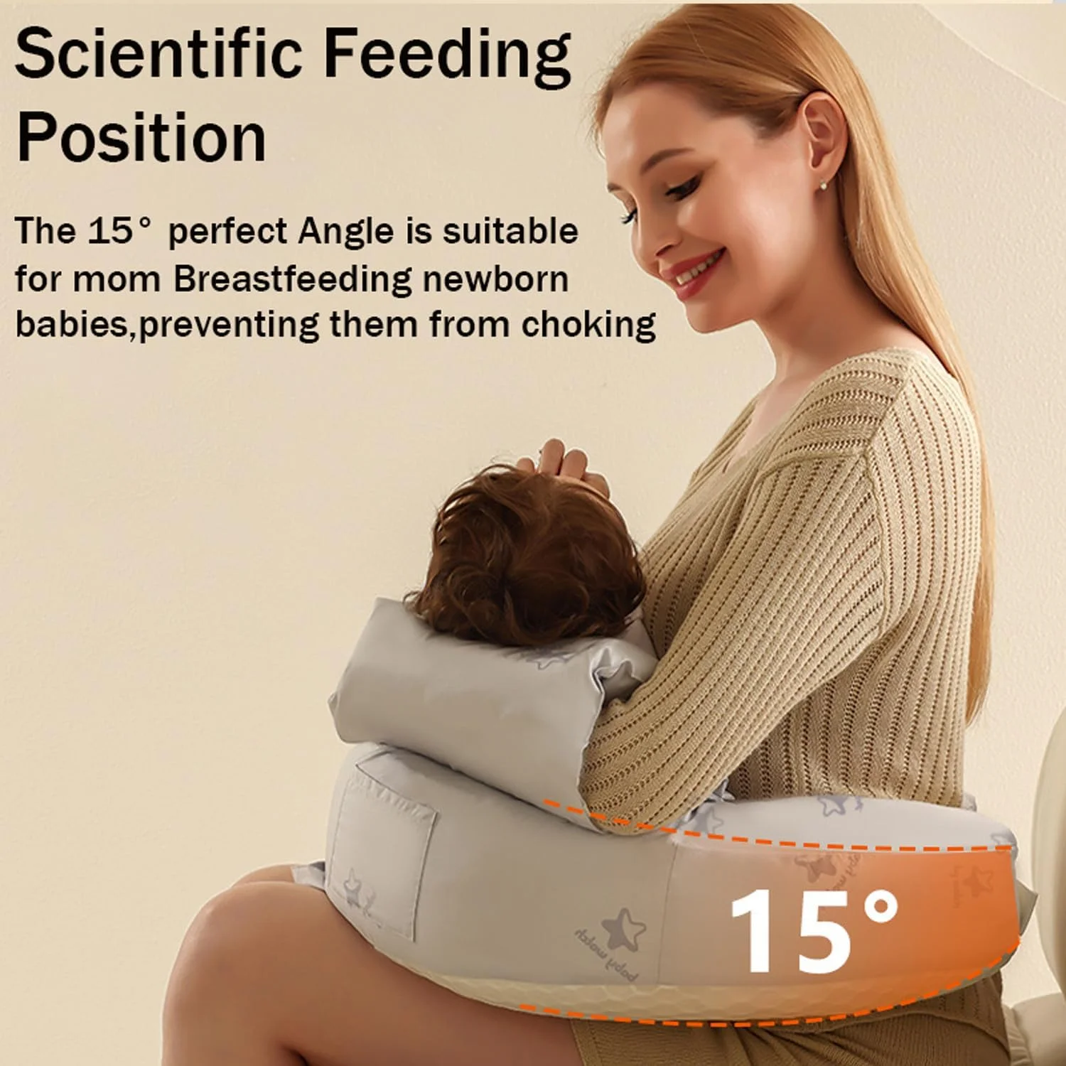 بالش شیردهی GGEROU - بالش شیردهی ارگونومیک برای پشتیبانی نهایی از مادر و کودک - بند کمر قابل تنظیم و دارای جیب کناری کاربردی بالش شیردهی GGEROU - بالش شیردهی ارگونومیک برای پشتیبانی نهایی از مادر و کودک - بند کمر قابل تنظیم و دارای جیب کناری کاربردی