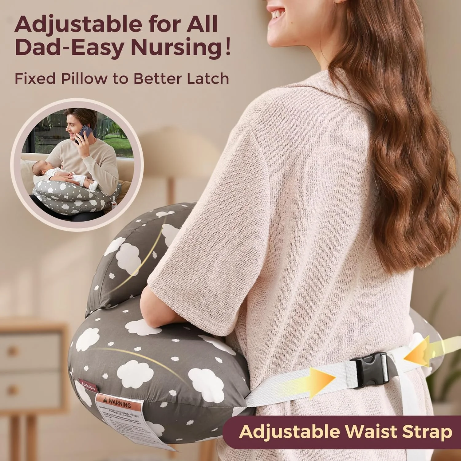 بالش شیردهی فانیتو با نرده ایمنی پیشگام - بالش های تغذیه پهن تر برای حمایت بیشتر از مادر و نوزاد - شیردهی آسان تر و بدون دست - مناسب برای همه، روکش نخی قابل جابجایی بالش شیردهی فانیتو با نرده ایمنی پیشگام - بالش های تغذیه پهن تر برای حمایت بیشتر از مادر و نوزاد - شیردهی آسان تر و بدون دست - مناسب برای همه، روکش نخی قابل جابجایی