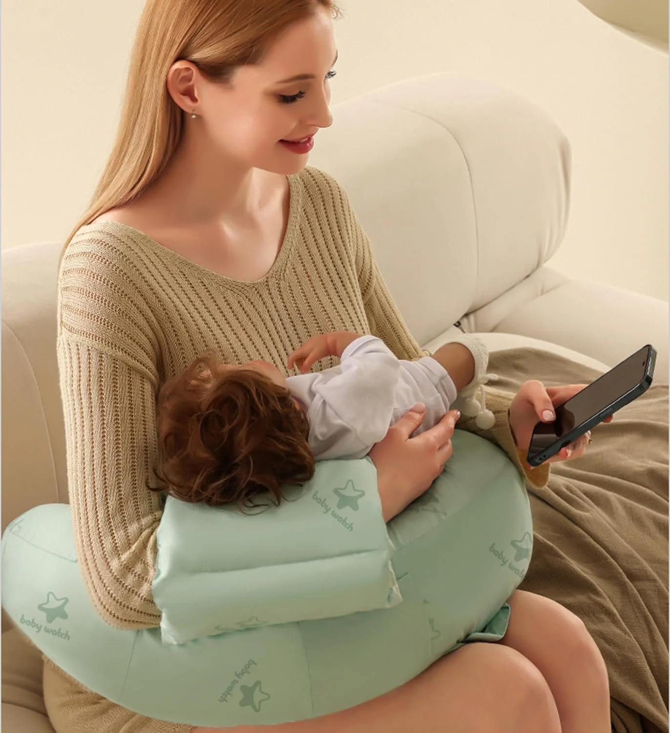 بالش شیردهی GGEROU - بالش شیردهی ارگونومیک برای پشتیبانی نهایی از مادر و کودک - بند کمر قابل تنظیم و دارای جیب کناری کاربردی بالش شیردهی GGEROU - بالش شیردهی ارگونومیک برای پشتیبانی نهایی از مادر و کودک - بند کمر قابل تنظیم و دارای جیب کناری کاربردی