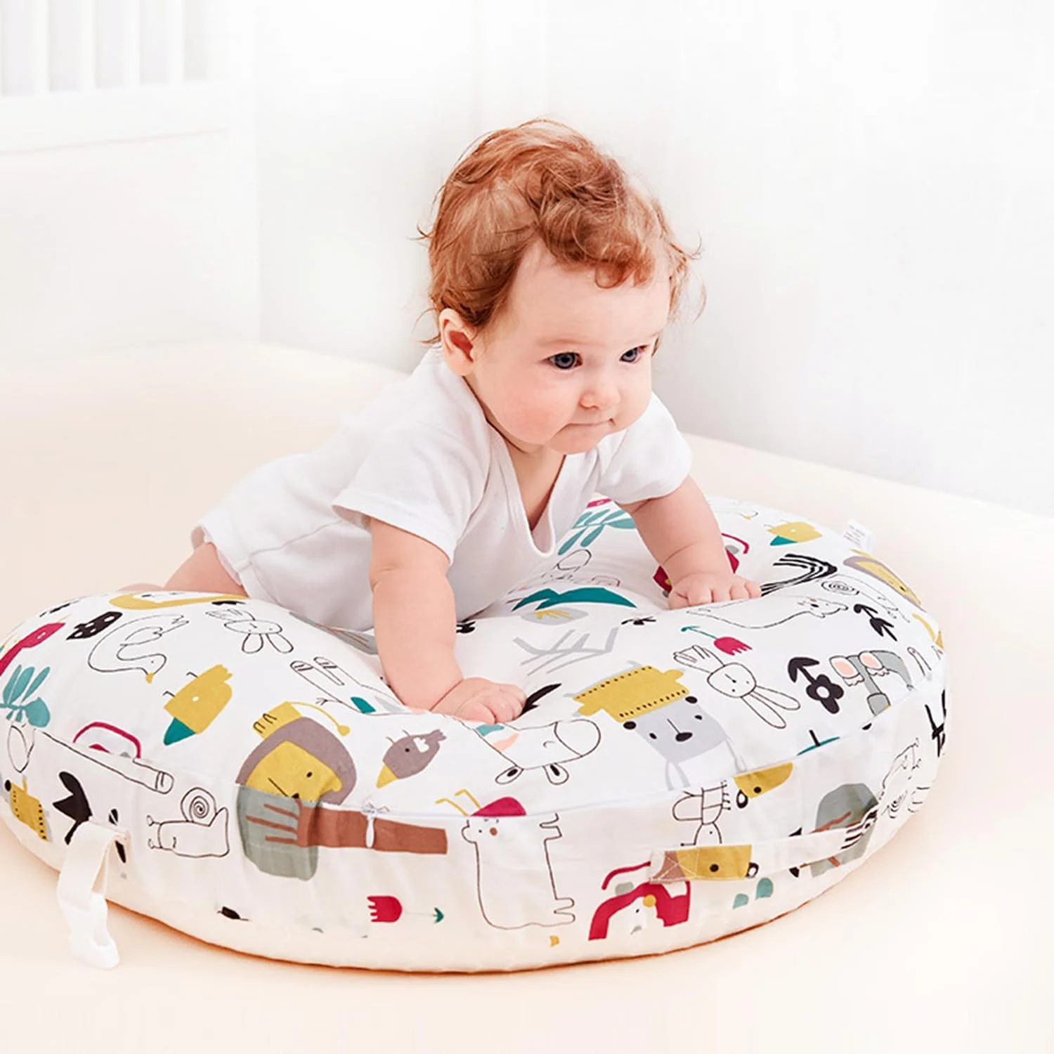 بالش شیردهی HIKKY، بالش تغذیه نوزاد، بالش استراحت نوزاد، بالش شیب دار 15 درجه با کمربند ایمنی برای شیردهی