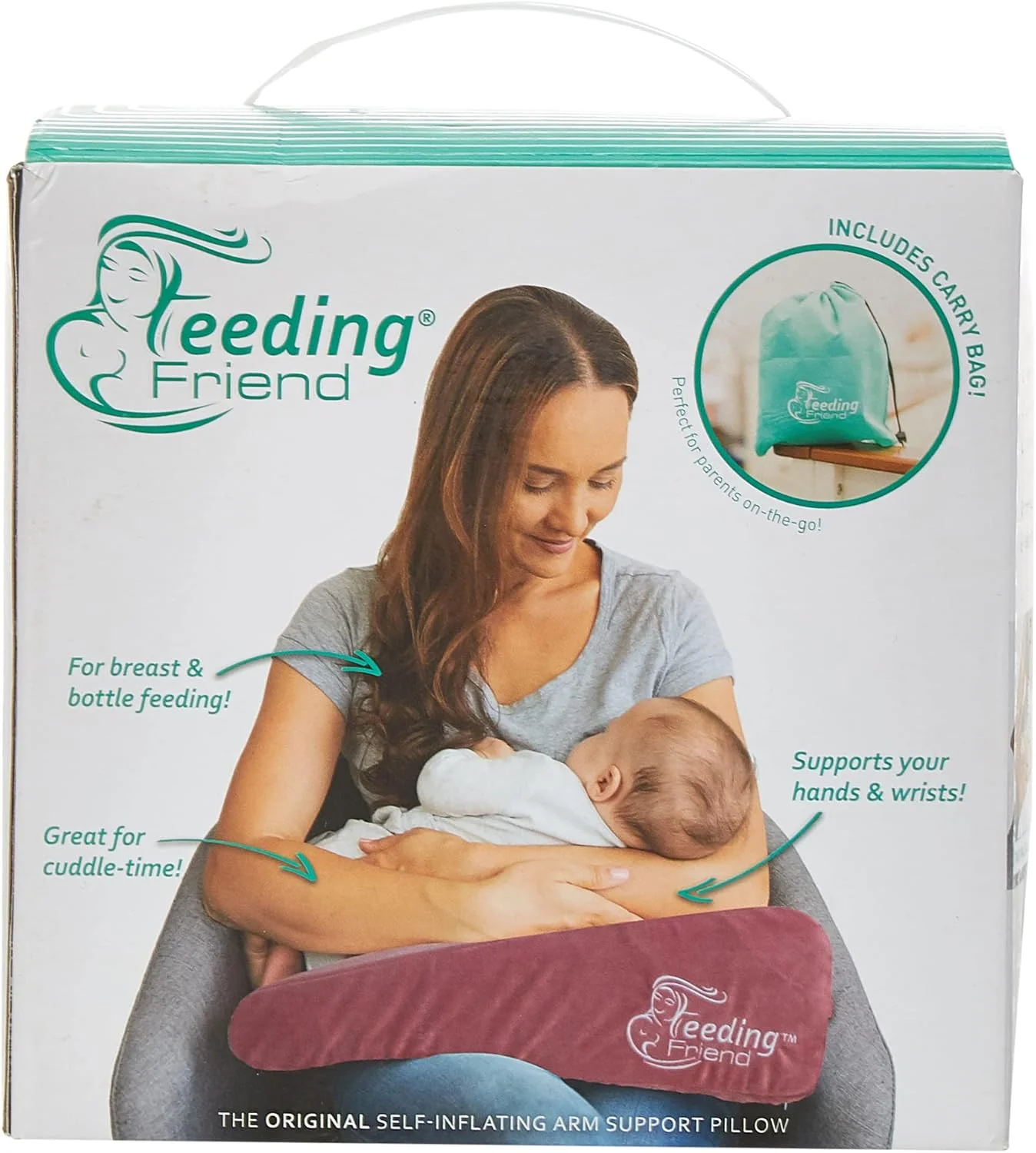 بالش شیردهی Feeding Friend برای شیردهی مادر و تغذیه با شیشه، مسافرتی قابل حمل، شکل گوه ای نرم، راحتی برای شیردهی در هر حالت - رز دودی بسته 1 عددی