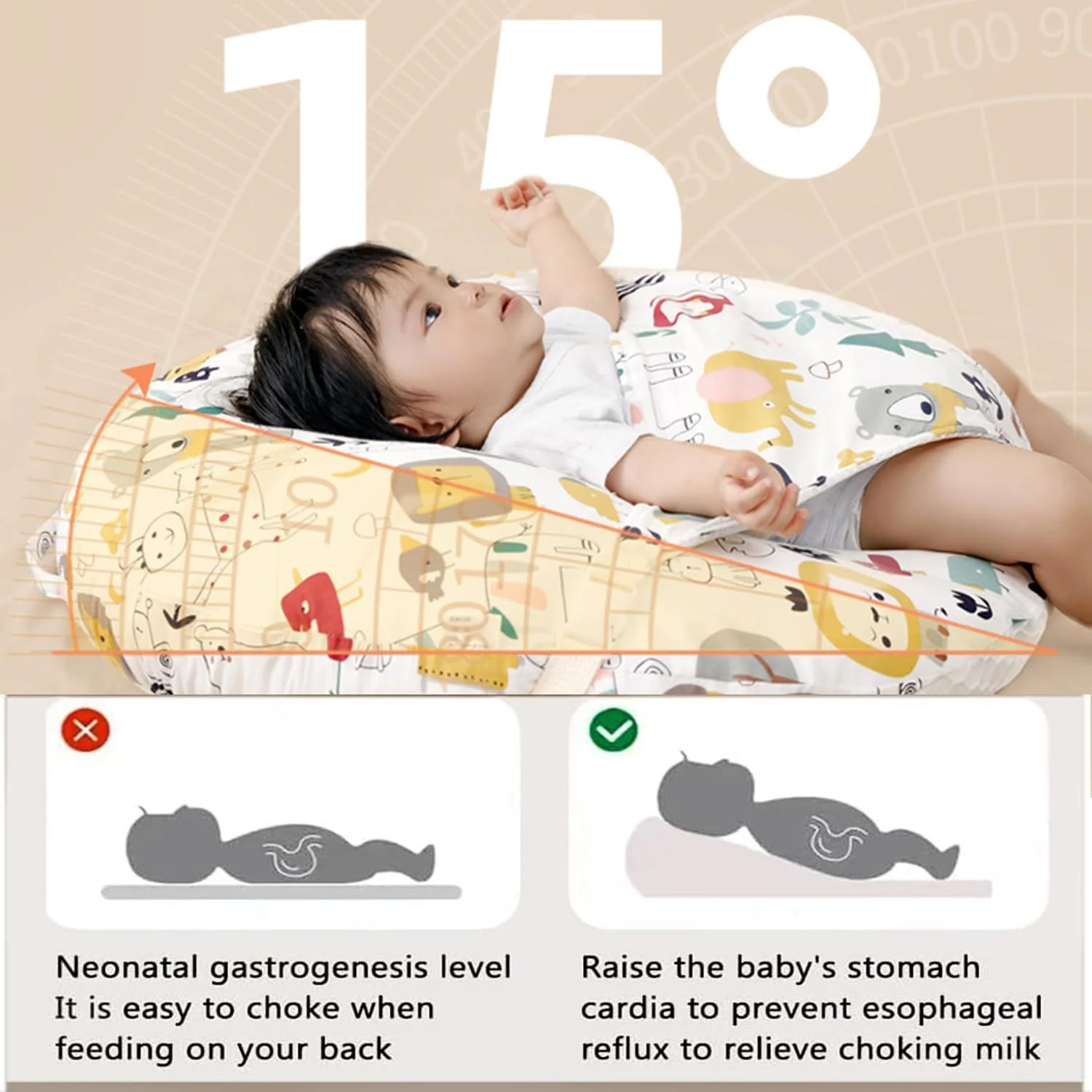 بالش شیردهی HIKKY، بالش تغذیه نوزاد، بالش استراحت نوزاد، بالش شیب دار 15 درجه با کمربند ایمنی برای شیردهی بالش شیردهی HIKKY، بالش تغذیه نوزاد، بالش استراحت نوزاد، بالش شیب دار 15 درجه با کمربند ایمنی برای شیردهی