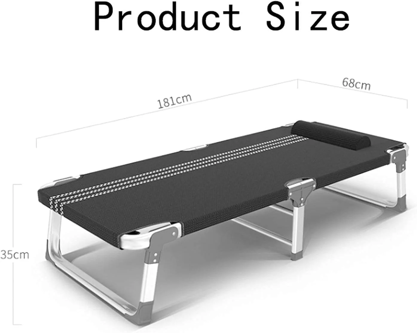 تخت تاشو آلومینیومی ZJCQA، تخت خواب یک نفره مشکی با تحمل بار استاتیک، مقاوم در برابر زنگ زدگی، تخت تاشو قابل حمل با پارچه مصنوعی تنفسی 181x68x35 سانتی متر، حداکثر تحمل وزن 200 کیلوگرم (رنگ مشکی) تخت تاشو آلومینیومی ZJCQA، تخت خواب یک نفره مشکی با تحمل بار استاتیک، مقاوم در برابر زنگ زدگی، تخت تاشو قابل حمل با پارچه مصنوعی تنفسی 181x68x35 سانتی متر، حداکثر تحمل وزن 200 کیلوگرم (رنگ مشکی)