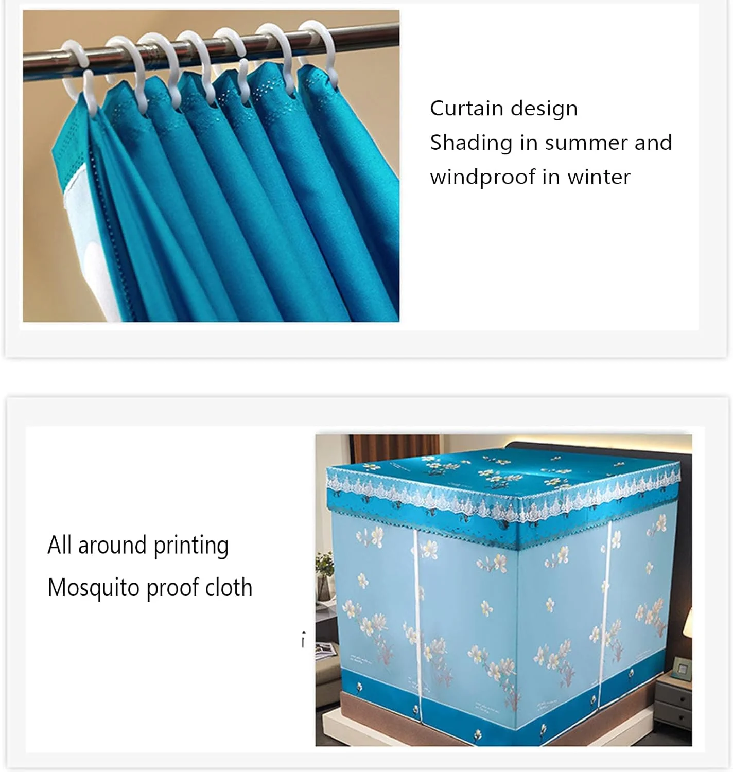 پشه بند توری تاشو ZJCQA برای تخت یک نفره، دو نفره، تخت نشیمن، تخت خواب، پرده سایه بان زیپ دار پشه بند توری تاشو ZJCQA برای تخت یک نفره، دو نفره، تخت نشیمن، تخت خواب، پرده سایه بان زیپ دار