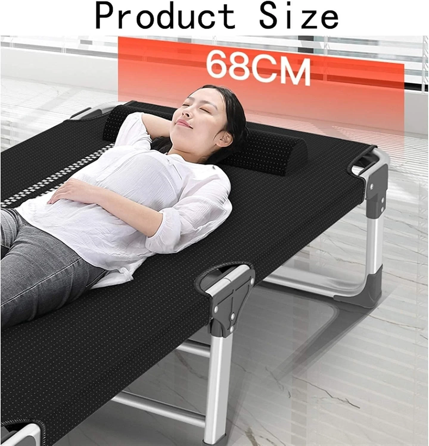 تخت تاشو آلومینیومی ZJCQA، تخت خواب یک نفره مشکی با تحمل بار استاتیک، مقاوم در برابر زنگ زدگی، تخت تاشو قابل حمل با پارچه مصنوعی تنفسی 181x68x35 سانتی متر، حداکثر تحمل وزن 200 کیلوگرم (رنگ مشکی) تخت تاشو آلومینیومی ZJCQA، تخت خواب یک نفره مشکی با تحمل بار استاتیک، مقاوم در برابر زنگ زدگی، تخت تاشو قابل حمل با پارچه مصنوعی تنفسی 181x68x35 سانتی متر، حداکثر تحمل وزن 200 کیلوگرم (رنگ مشکی)