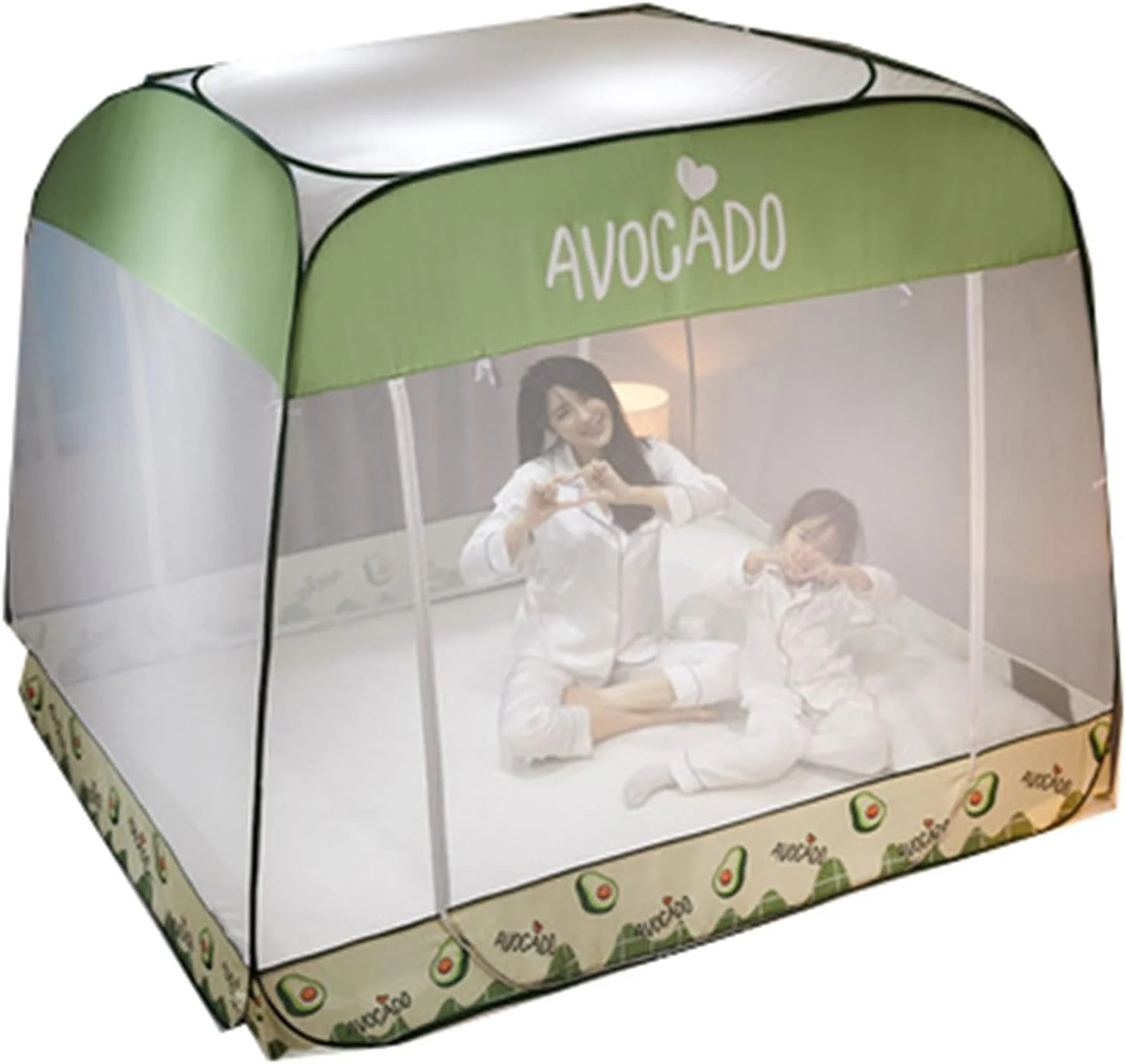 پشه بند تاشو ZJCQA مناسب برای تخت یک نفره و دو نفره، مدل توری سه درب تاشو خانگی