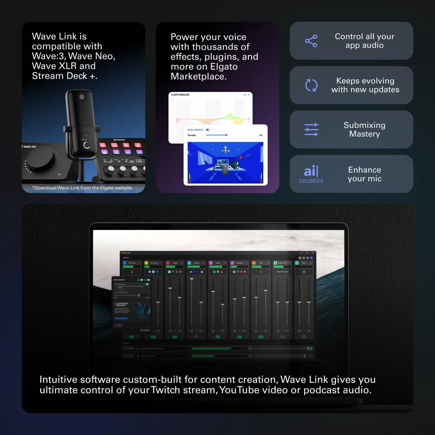 Elgato XLR Dock – برای Stream Deck +، رابط میکروفون XLR به USB، میکسر صوتی قابل تنظیم، بهره 75 دسی بل/فانتوم پاور/Clipguard – Mac/PC، Stream Deck شامل نمی شود Elgato XLR Dock – برای Stream Deck +، رابط میکروفون XLR به USB، میکسر صوتی قابل تنظیم، بهره 75 دسی بل/فانتوم پاور/Clipguard – Mac/PC، Stream Deck شامل نمی شود