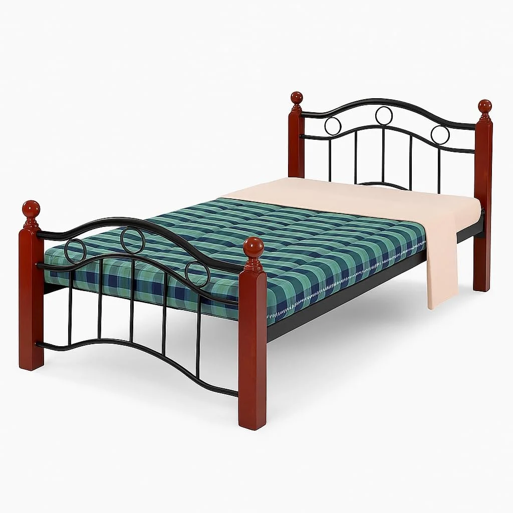 تخت خواب فلزی چوبی سنگین زامارت مدل Galaxy Design | تخت یک نفره (190x90x75 سانتی متر) | تخت فلزی مدرن با پایه های چوبی قهوه ای | بادوام، شیک و مونتاژ آسان - مدل ZMT-8882 تخت خواب فلزی چوبی سنگین زامارت مدل Galaxy Design | تخت یک نفره (190x90x75 سانتی متر) | تخت فلزی مدرن با پایه های چوبی قهوه ای | بادوام، شیک و مونتاژ آسان - مدل ZMT-8882