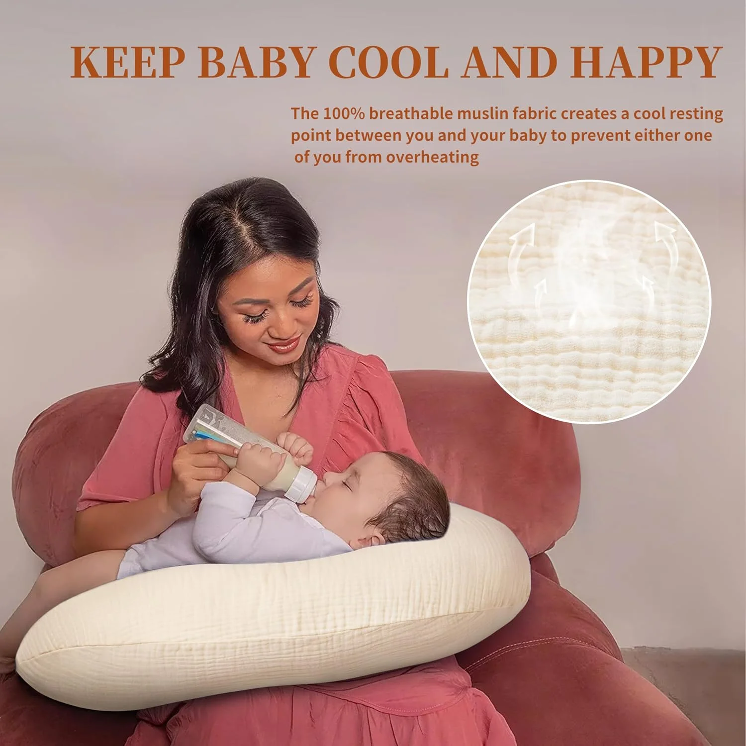 روکش بالش شیردهی موسلین پرو گلیم، 100% پنبه نرم و قابل تنفس، روکش بالش تغذیه برای مادران شیرده، مناسب برای بالش شیردهی نوزاد استاندارد، برای پسران و دختران، بسته 2 عددی (قهوه ای و بژ) روکش بالش شیردهی موسلین پرو گلیم، 100% پنبه نرم و قابل تنفس، روکش بالش تغذیه برای مادران شیرده، مناسب برای بالش شیردهی نوزاد استاندارد، برای پسران و دختران، بسته 2 عددی (قهوه ای و بژ)