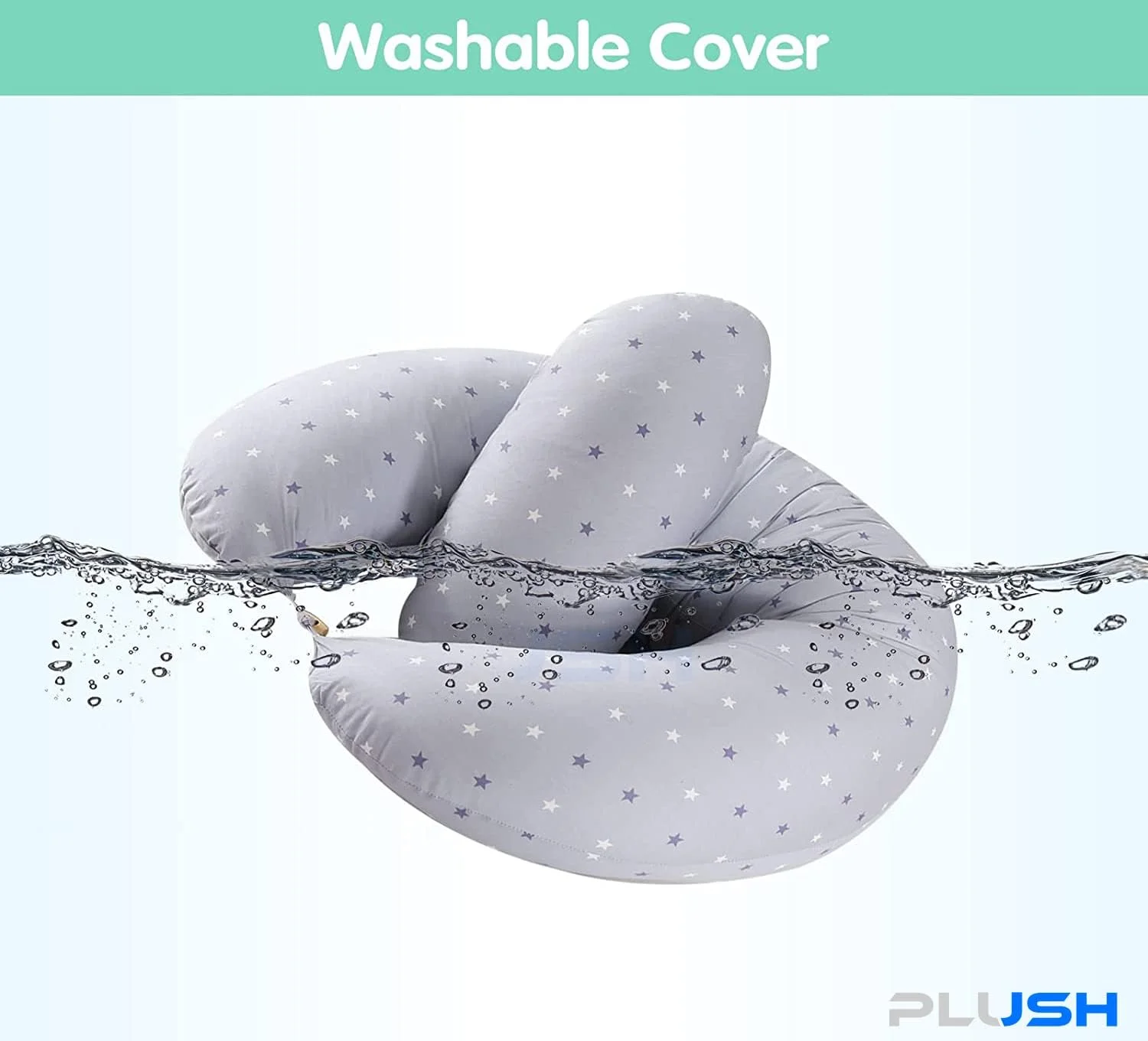 بالش بارداری و شیردهی دو منظوره PLUSH، طراحی شده برای شیردهی نوزاد و پشتیبانی از بدن مادر - روکش بالش 100% پنبه قابل شستشو بالش بارداری و شیردهی دو منظوره PLUSH، طراحی شده برای شیردهی نوزاد و پشتیبانی از بدن مادر - روکش بالش 100% پنبه قابل شستشو