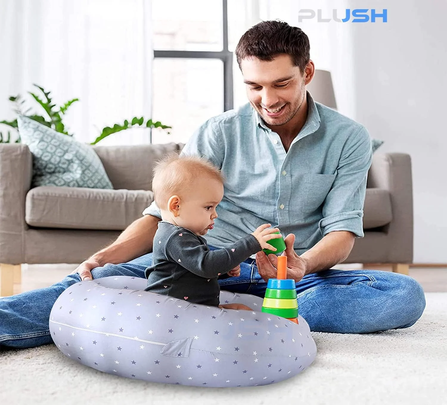 بالش بارداری و شیردهی دو منظوره PLUSH، طراحی شده برای شیردهی نوزاد و پشتیبانی از بدن مادر - روکش بالش 100% پنبه قابل شستشو بالش بارداری و شیردهی دو منظوره PLUSH، طراحی شده برای شیردهی نوزاد و پشتیبانی از بدن مادر - روکش بالش 100% پنبه قابل شستشو