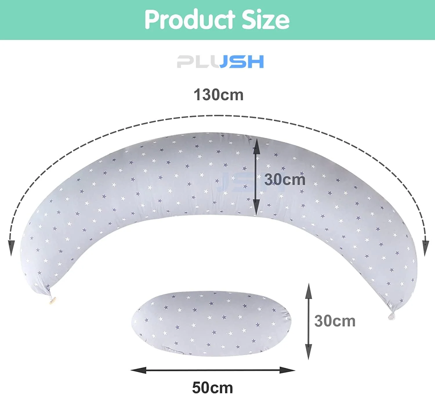 بالش بارداری و شیردهی دو منظوره PLUSH، طراحی شده برای شیردهی نوزاد و پشتیبانی از بدن مادر - روکش بالش 100% پنبه قابل شستشو بالش بارداری و شیردهی دو منظوره PLUSH، طراحی شده برای شیردهی نوزاد و پشتیبانی از بدن مادر - روکش بالش 100% پنبه قابل شستشو