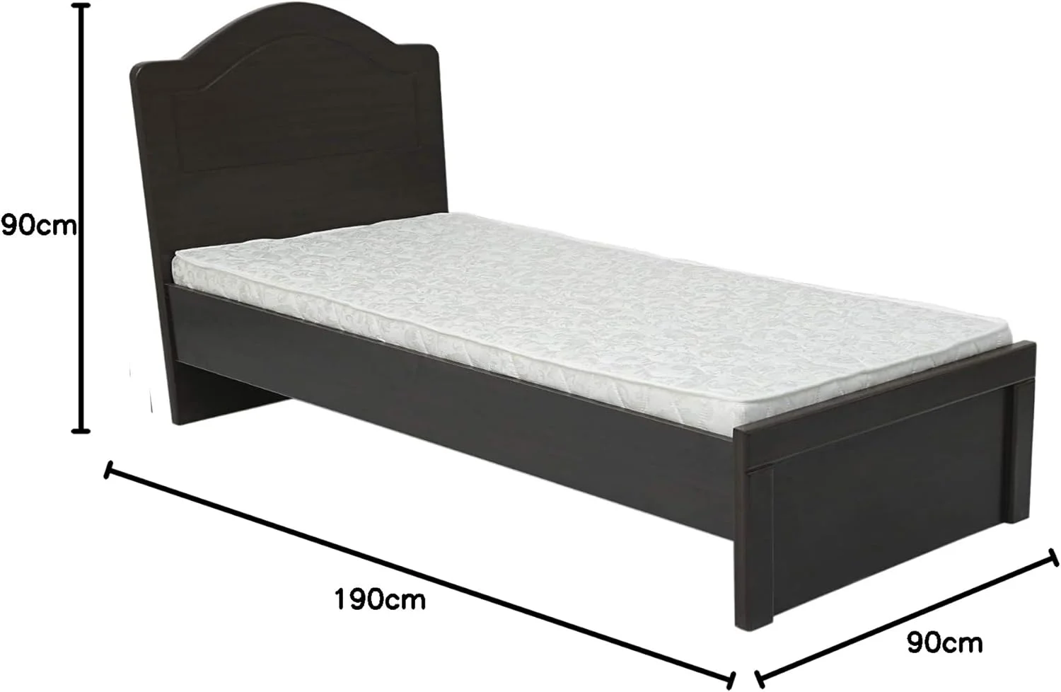 تخت خواب یک نفره چوبی AFT با تاج، قهوه ای تیره - 190 (طول) x 100 (عرض) x 90 (ارتفاع) سانتی متر تخت خواب یک نفره چوبی AFT با تاج، قهوه ای تیره - 190 (طول) x 100 (عرض) x 90 (ارتفاع) سانتی متر