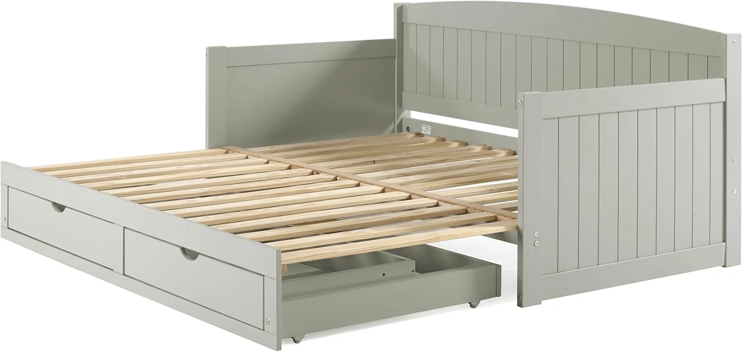 تخت خواب یک نفره چوبی آلاتر مدل Harmony، خاکستری کبوتر، دارای 2 کشو، ظرفیت وزنی 200 کیلوگرم، ساخته شده از چوب کاج برزیلی، روکش، مناسب برای کودکان، تخت خواب کشویی سایز کینگ برای پسران و دختران تخت خواب یک نفره چوبی آلاتر مدل Harmony، خاکستری کبوتر، دارای 2 کشو، ظرفیت وزنی 200 کیلوگرم، ساخته شده از چوب کاج برزیلی، روکش، مناسب برای کودکان، تخت خواب کشویی سایز کینگ برای پسران و دختران