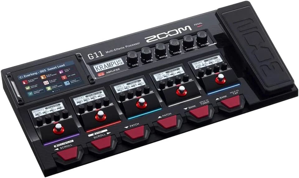 پردازنده مولتی افکت گیتار ZOOM G11 با صفحه لمسی، مدلینگ آمپلی فایر، کنترل آمپلی فایر، پدال بورد کامل و رابط صوتی پردازنده مولتی افکت گیتار ZOOM G11 با صفحه لمسی، مدلینگ آمپلی فایر، کنترل آمپلی فایر، پدال بورد کامل و رابط صوتی