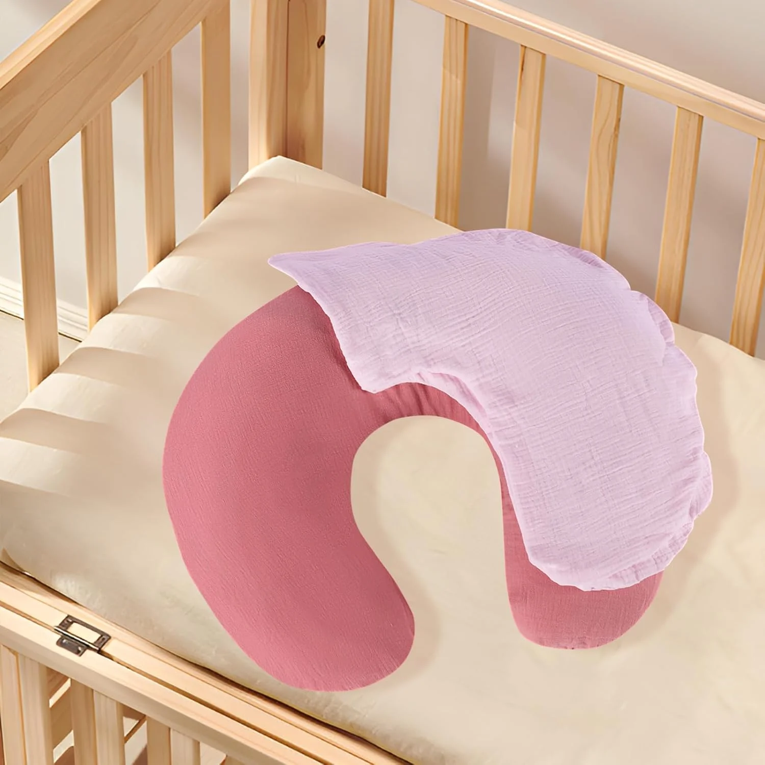 وینمانی 2 عددی روکش بالش شیردهی موسلین، روکش بالش شیردهی نوزاد از جنس پنبه نرم، روکش بالش تغذیه کودک، هدیه سیسمونی برای دختران و پسران (گل رز + صورتی روشن) وینمانی 2 عددی روکش بالش شیردهی موسلین، روکش بالش شیردهی نوزاد از جنس پنبه نرم، روکش بالش تغذیه کودک، هدیه سیسمونی برای دختران و پسران (گل رز + صورتی روشن)