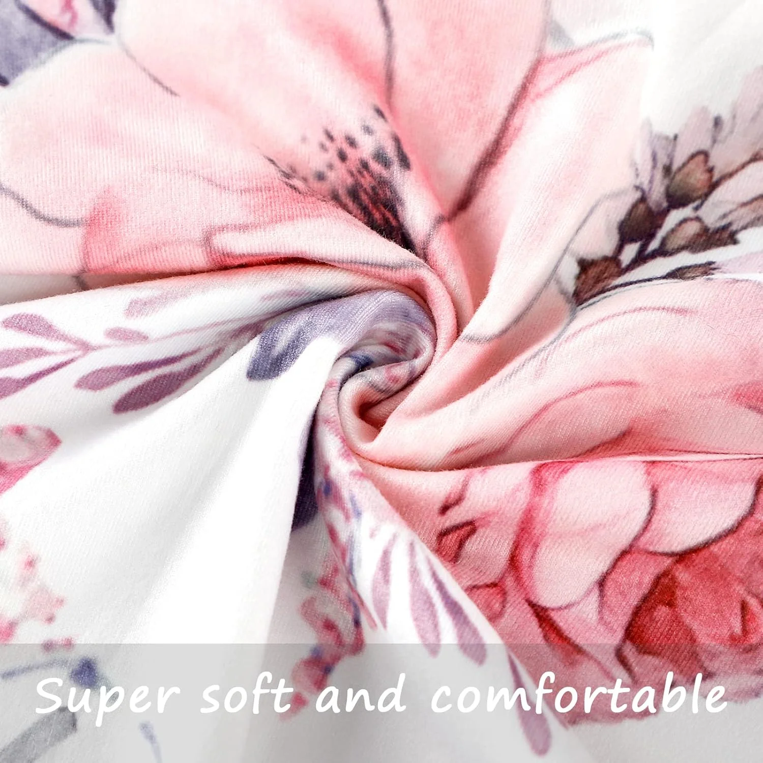 روکش بالش شیردهی دخترانه SWESEN، روکش بالش شیردهی طرح گلدار برای نوزاد، مناسب برای بالش شیردهی نوزاد، فوق العاده نرم و قابل تنفس، گل صورتی