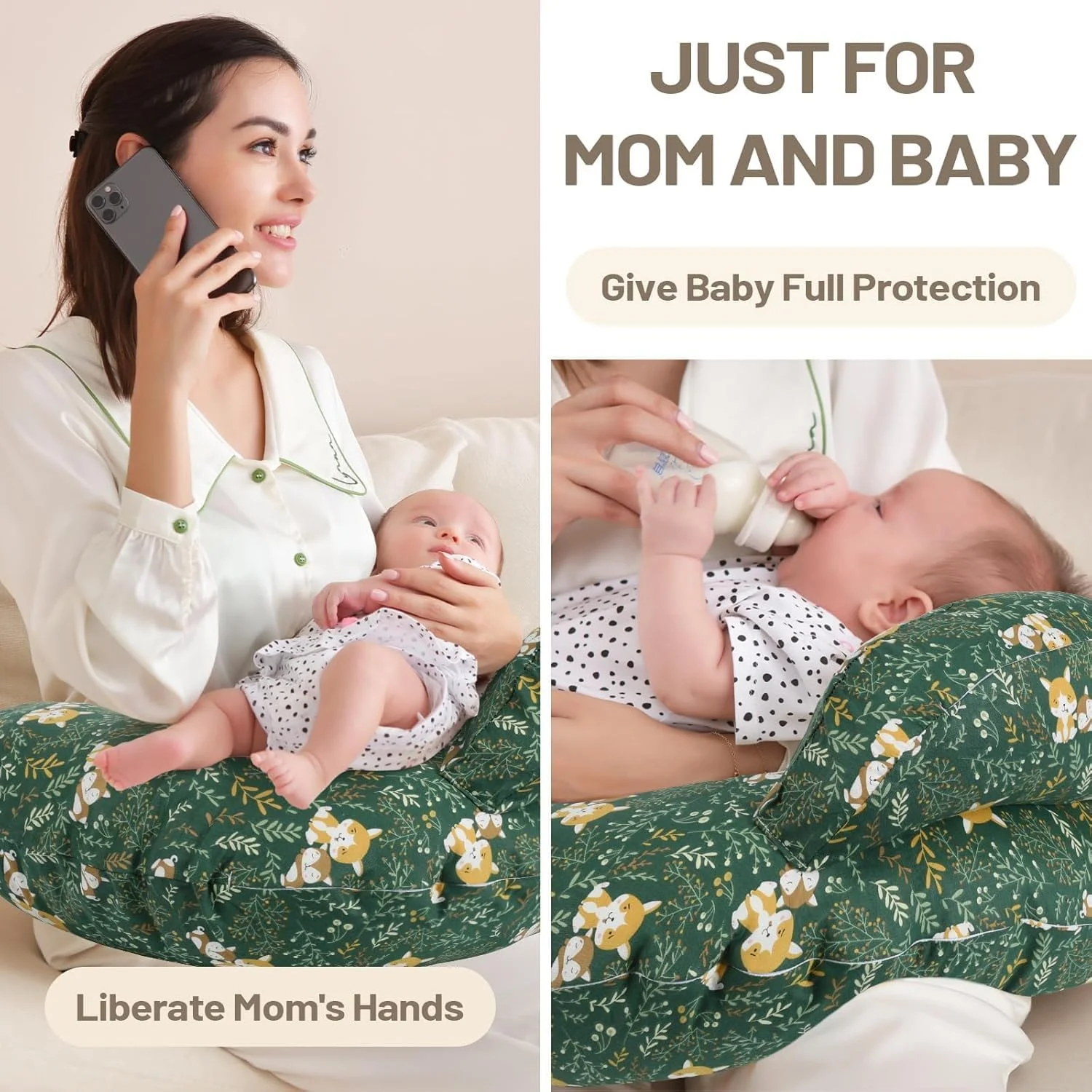 بالش شیردهی سوپرآوتز، بالش شیردهی نوزاد، با روکش بالش قابل جدا شدن، لوازم ضروری شیردهی ارگونومیک برای تغذیه با شیشه، قابل شستشو در ماشین لباسشویی (سبز) بالش شیردهی سوپرآوتز، بالش شیردهی نوزاد، با روکش بالش قابل جدا شدن، لوازم ضروری شیردهی ارگونومیک برای تغذیه با شیشه، قابل شستشو در ماشین لباسشویی (سبز)