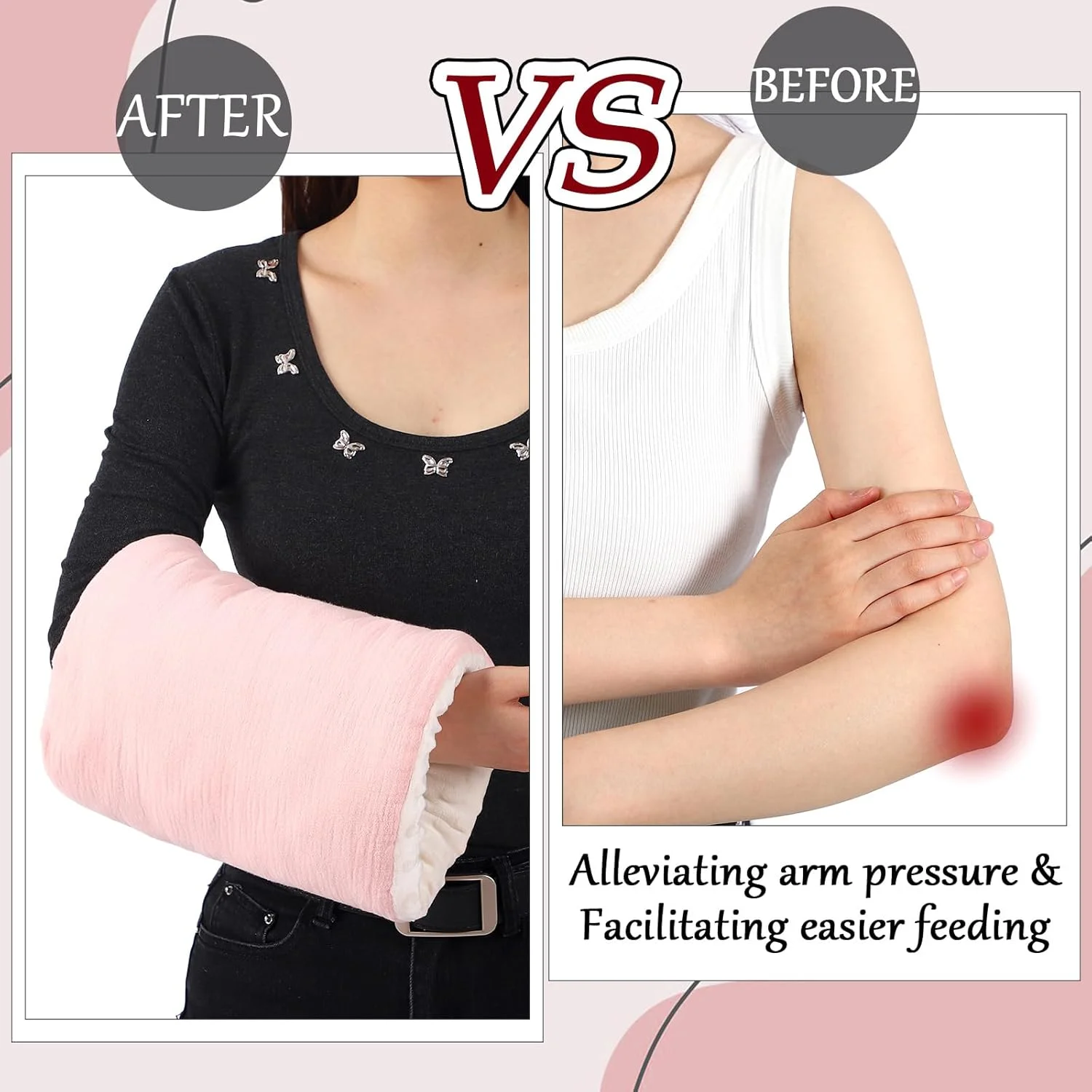 بالش شیردهی Threehoney، بالش بازویی شیردهی، پنبه موسلین نرم، گهواره تغذیه دنج، پشتیبانی راحت سر برای تغذیه با شیشه شیر (صورتی) بالش شیردهی Threehoney، بالش بازویی شیردهی، پنبه موسلین نرم، گهواره تغذیه دنج، پشتیبانی راحت سر برای تغذیه با شیشه شیر (صورتی)