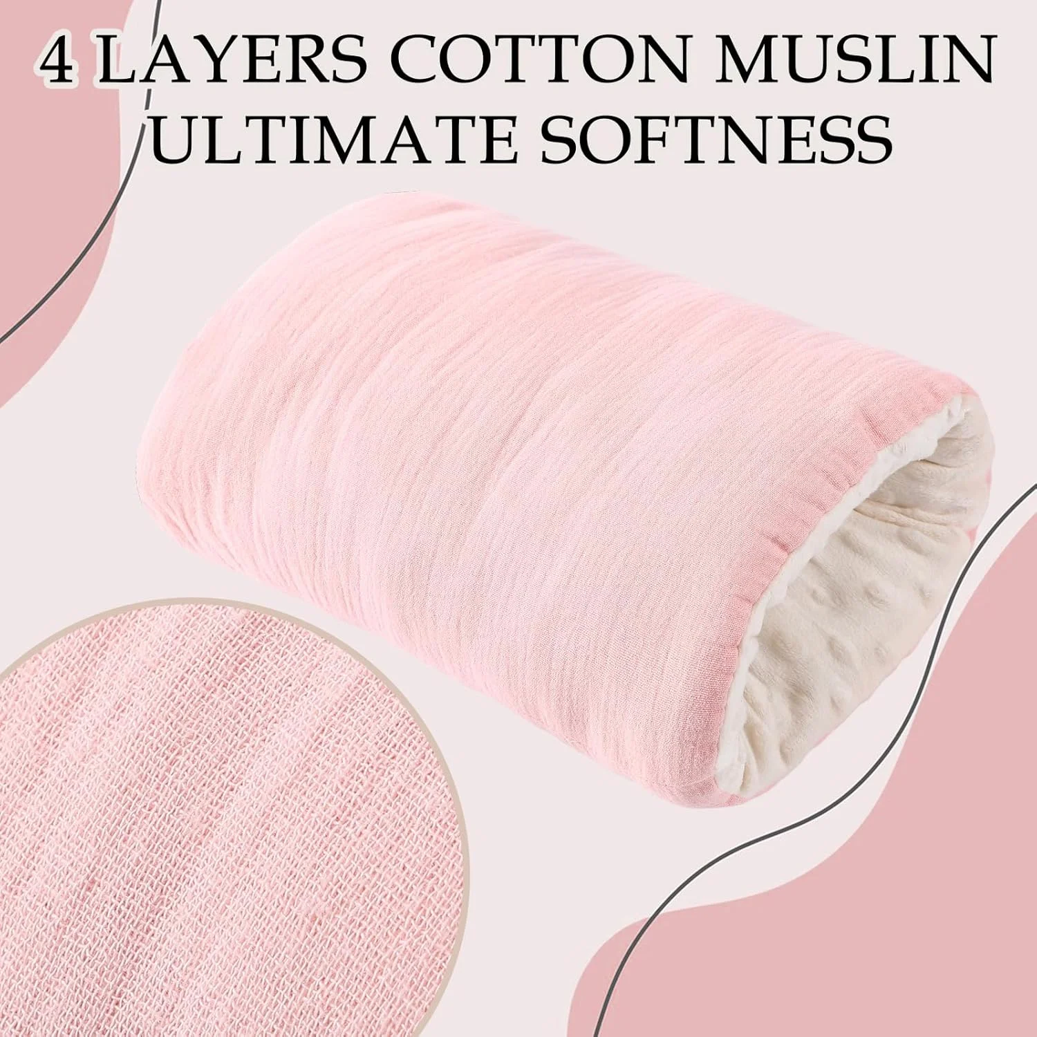 بالش شیردهی Threehoney، بالش بازویی شیردهی، پنبه موسلین نرم، گهواره تغذیه دنج، پشتیبانی راحت سر برای تغذیه با شیشه شیر (صورتی) بالش شیردهی Threehoney، بالش بازویی شیردهی، پنبه موسلین نرم، گهواره تغذیه دنج، پشتیبانی راحت سر برای تغذیه با شیشه شیر (صورتی)